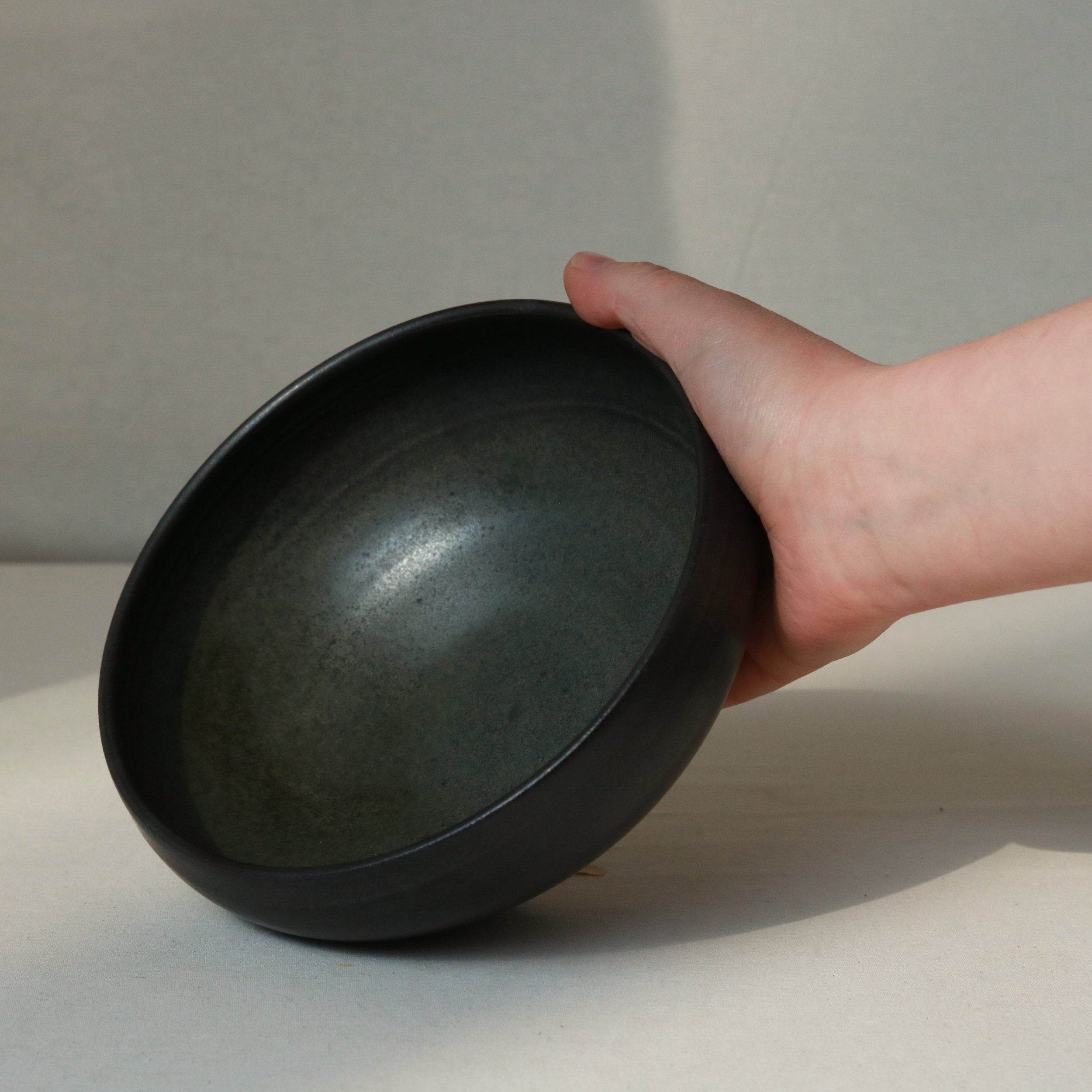 Ramen Bowl in Charcoal, Flecked Stoneware-2.jpg