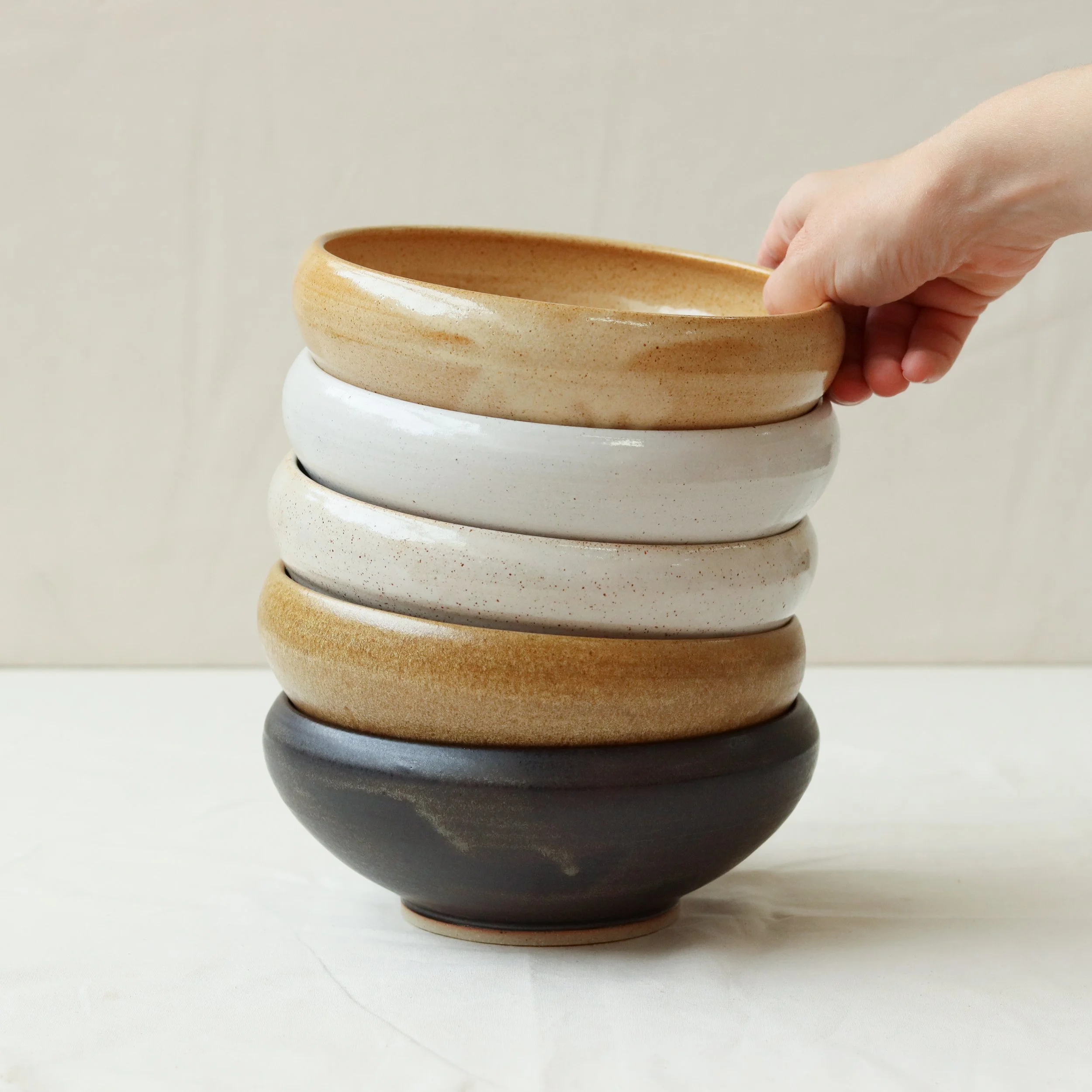Hand thrown ramen bowl in flecked stoneware — Pottery West