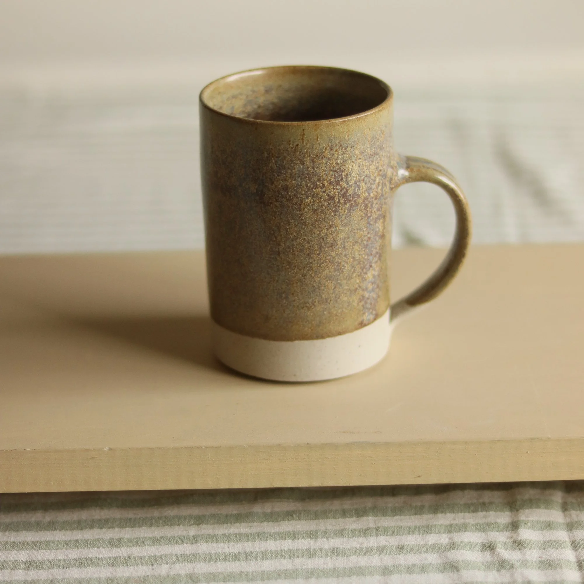 Tall Mug, Flecked Stoneware, Dipped