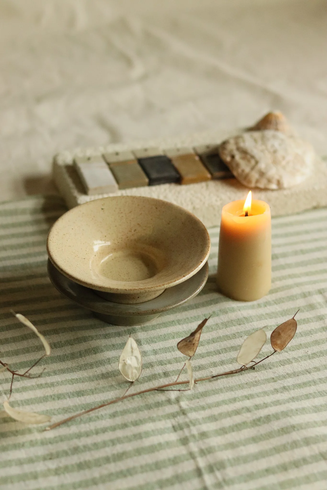 Hand thrown candle holder by Pottery West