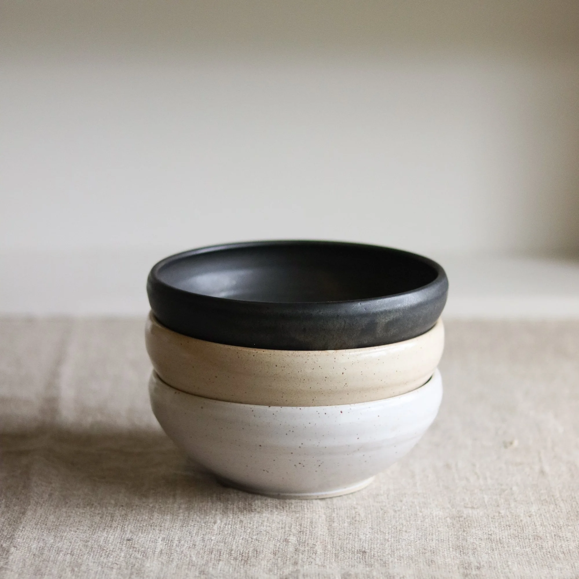 large enclosed bowl, flecked stoneware.jpg