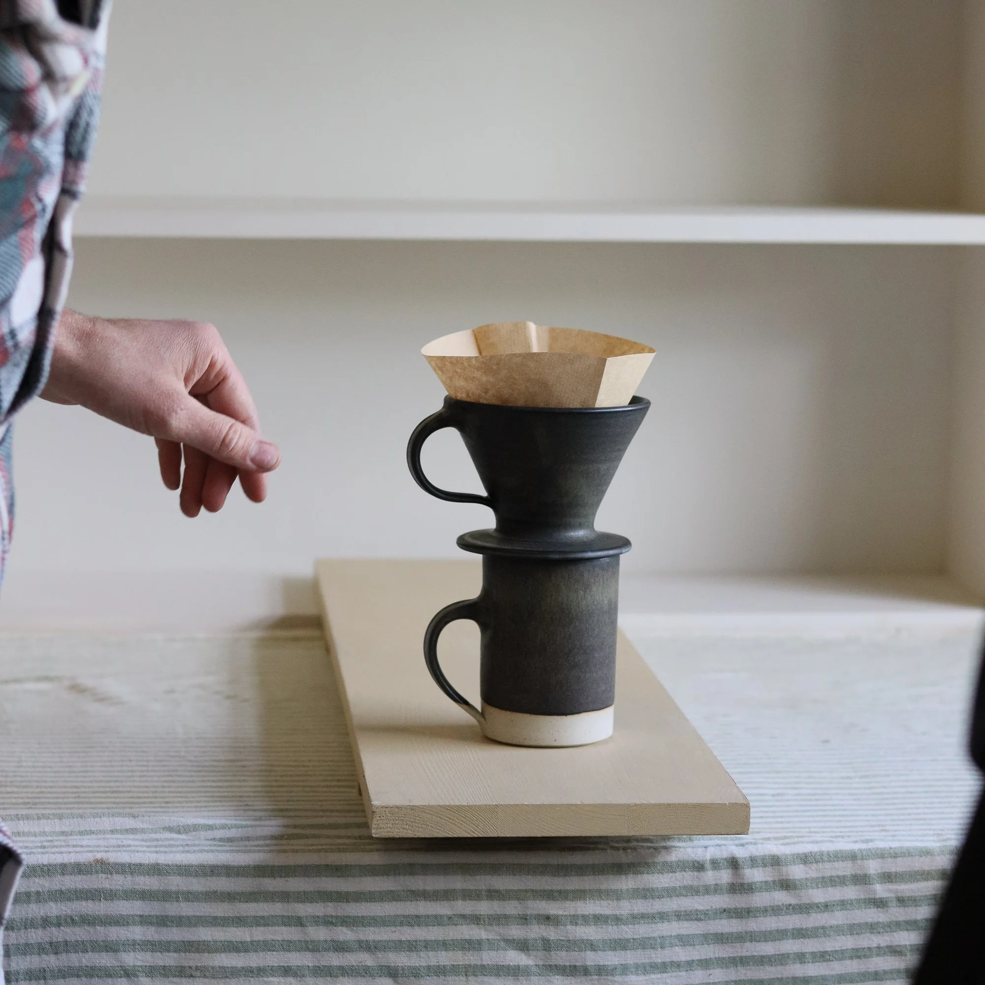 Coffee Pour Over, Flecked Stoneware