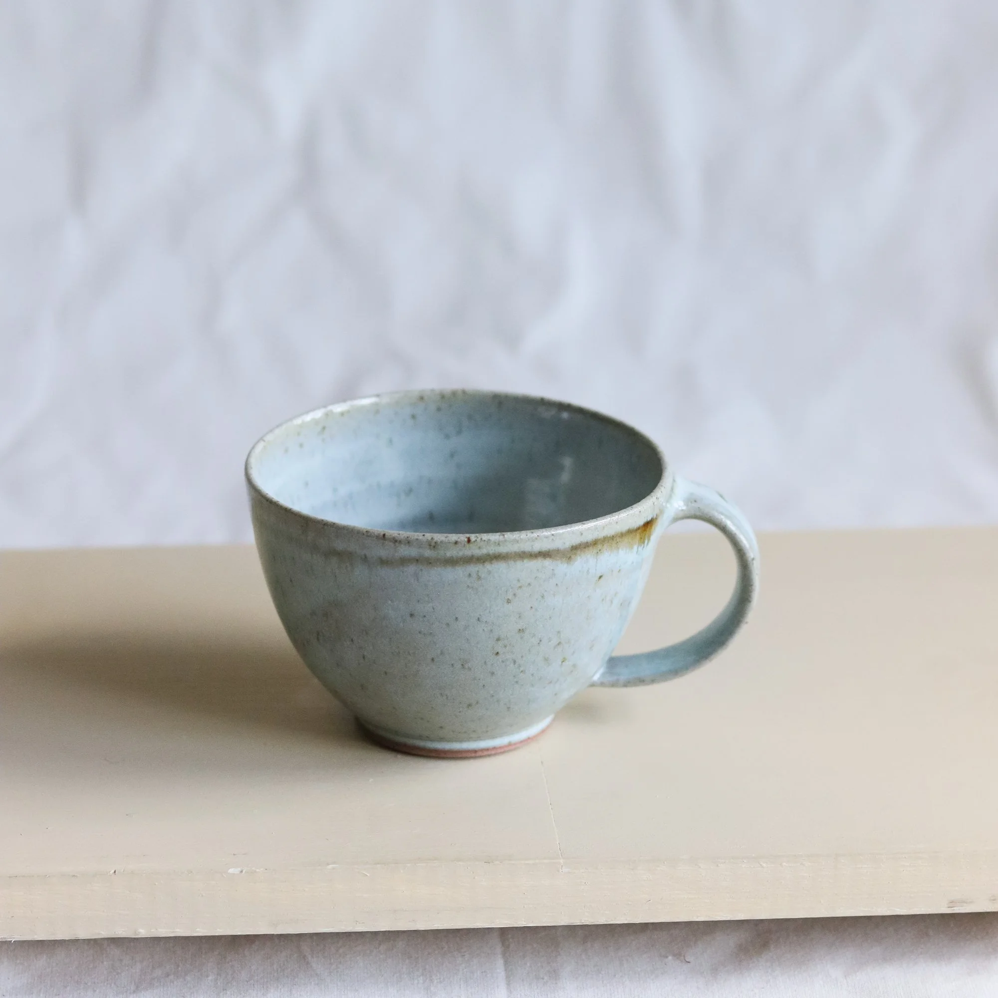 Curved Mug in Pale Blue Chun