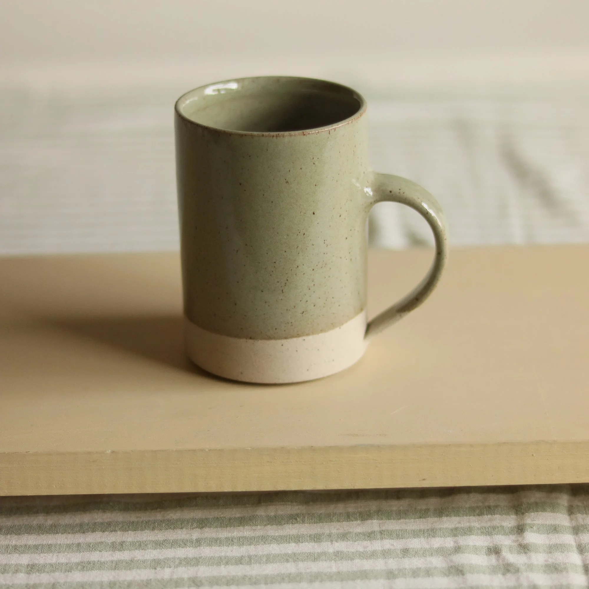 Tall Mug, Flecked Stoneware, Dipped