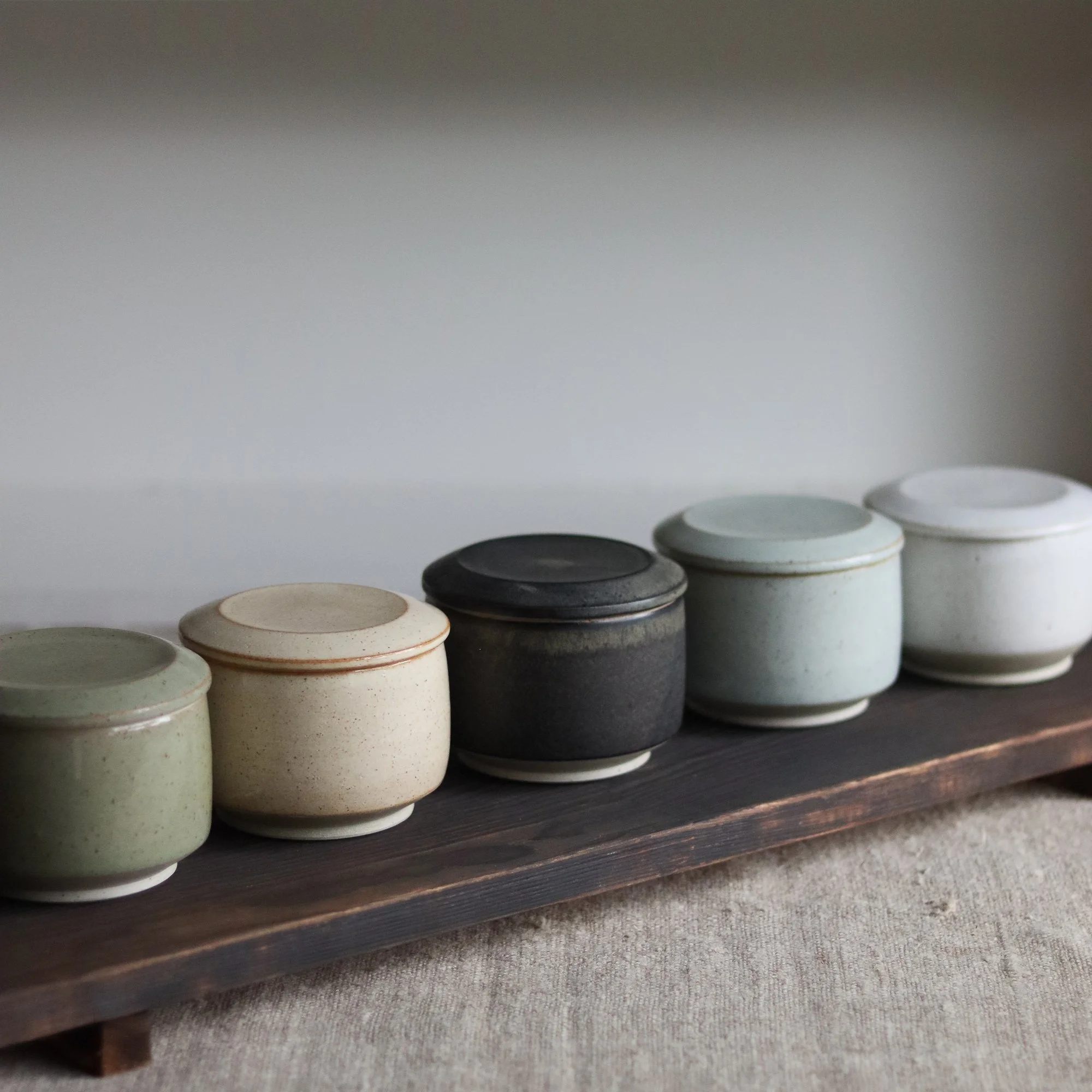 Stoneware storage sourdough jars handmade in Yorkshire by Pottery West