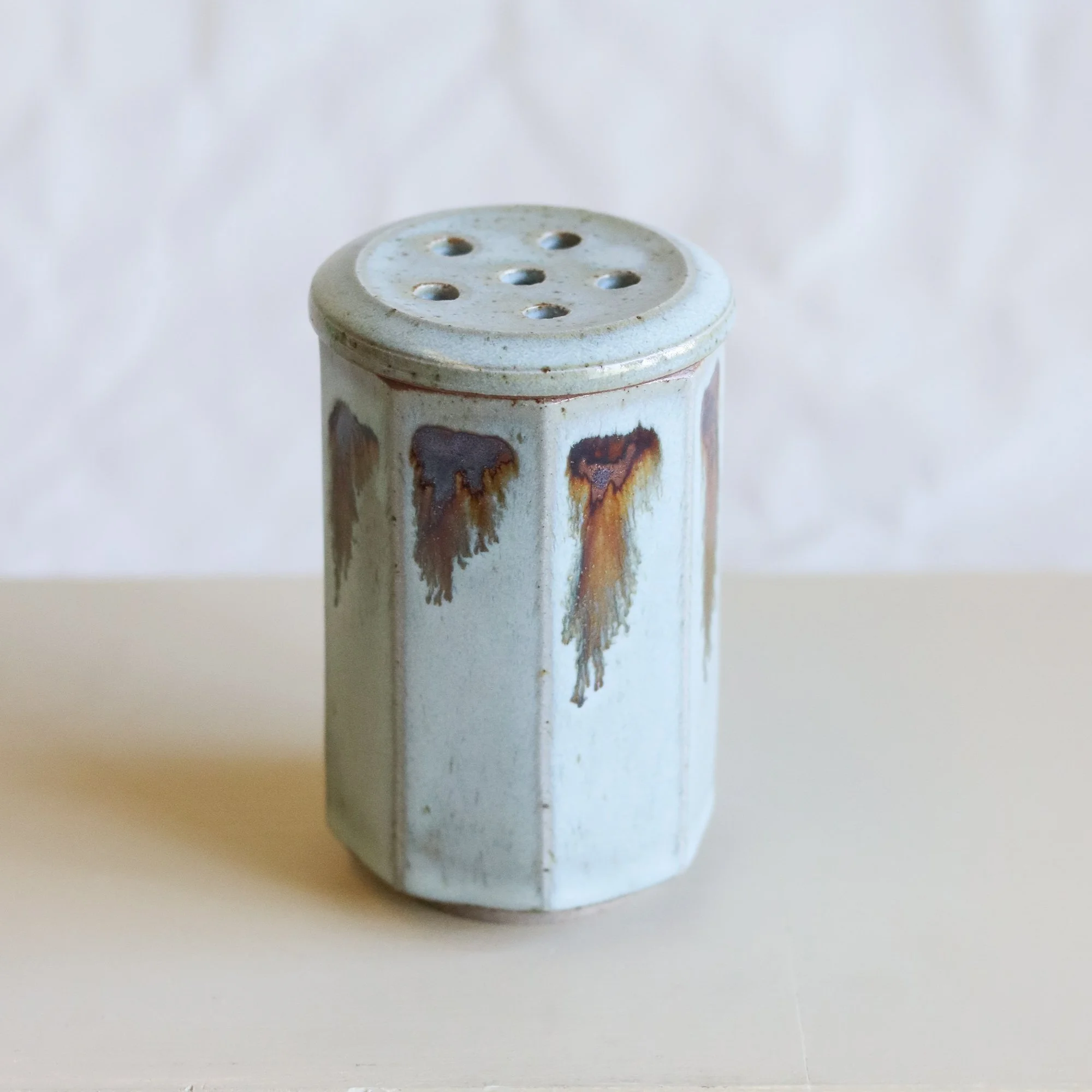 Hand thrown faceted flower frog vase made in Sheffield by Pottery West. A great gift for a lover of flowers and craft.