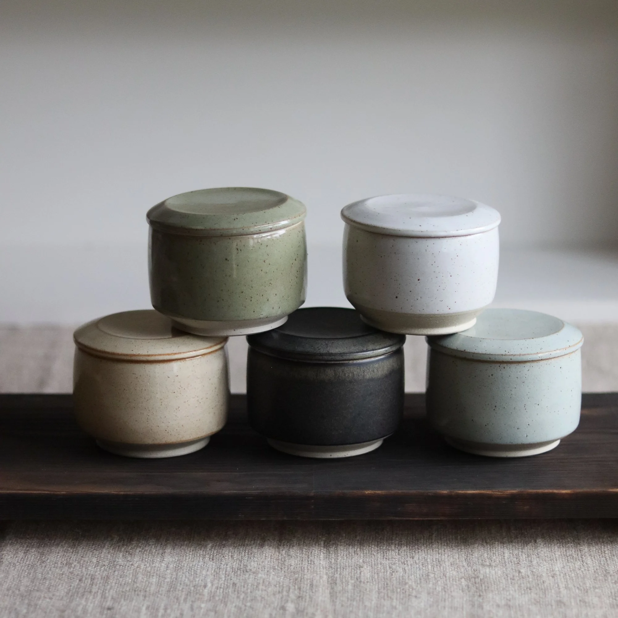 Stoneware storage sourdough jars handmade in Yorkshire by Pottery West
