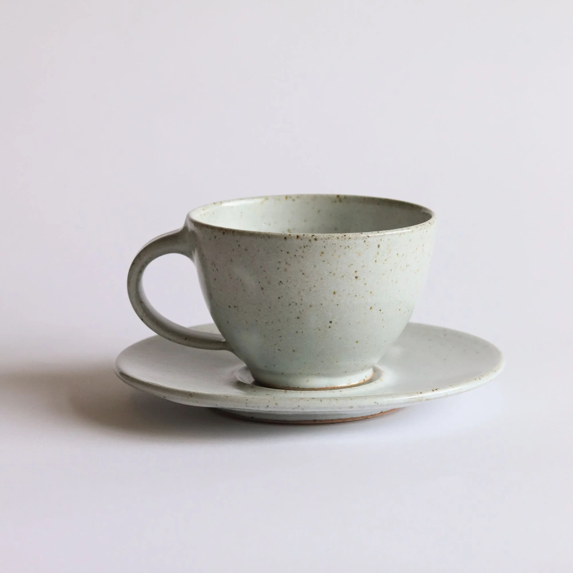 Tea Cup and Saucer in White Nuka
