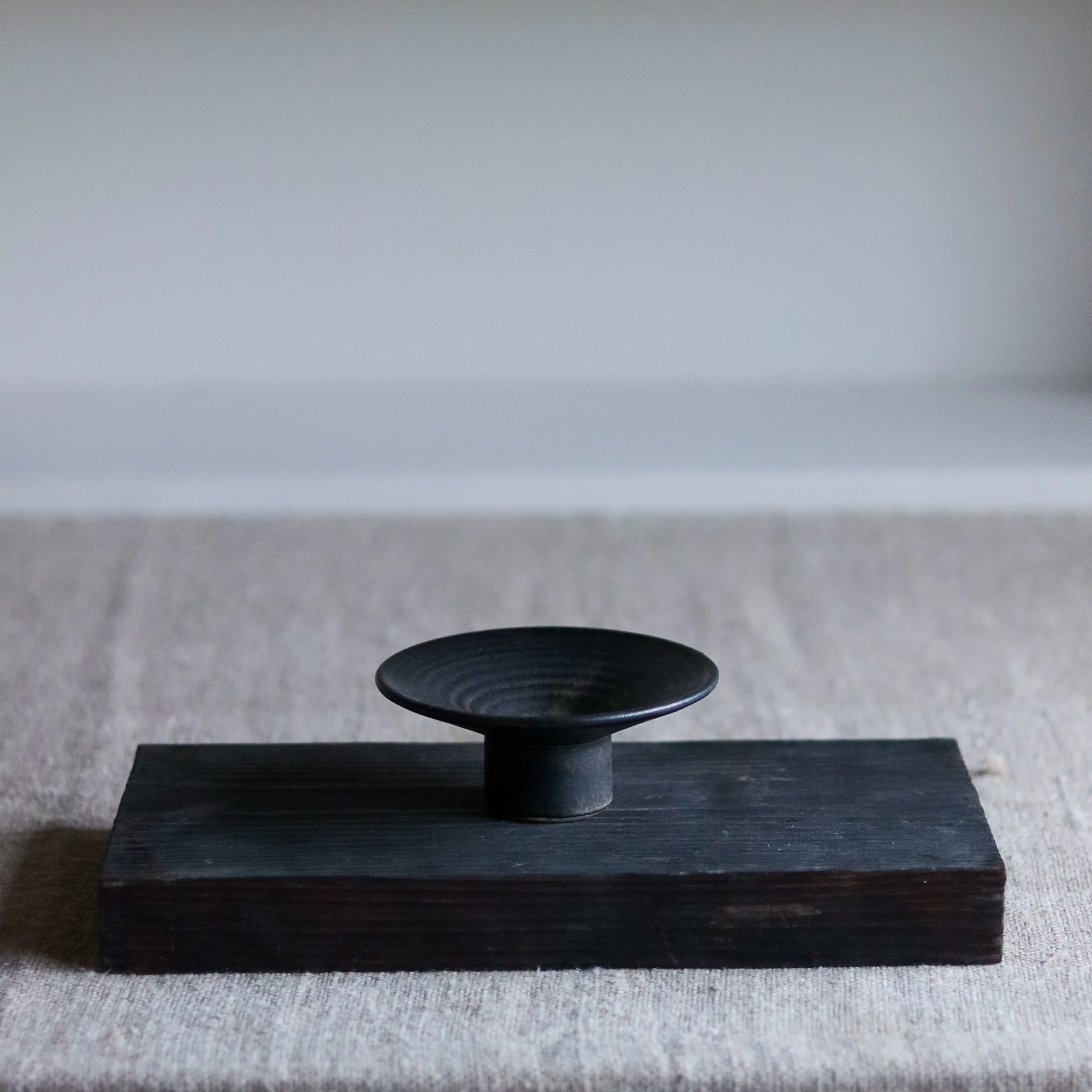 Stoneware candle holder made by Pottery West