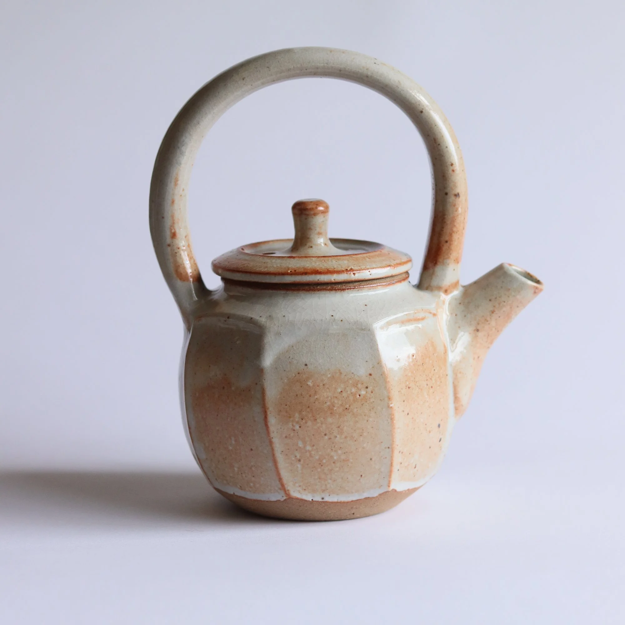 Faceted Teapot in Shino