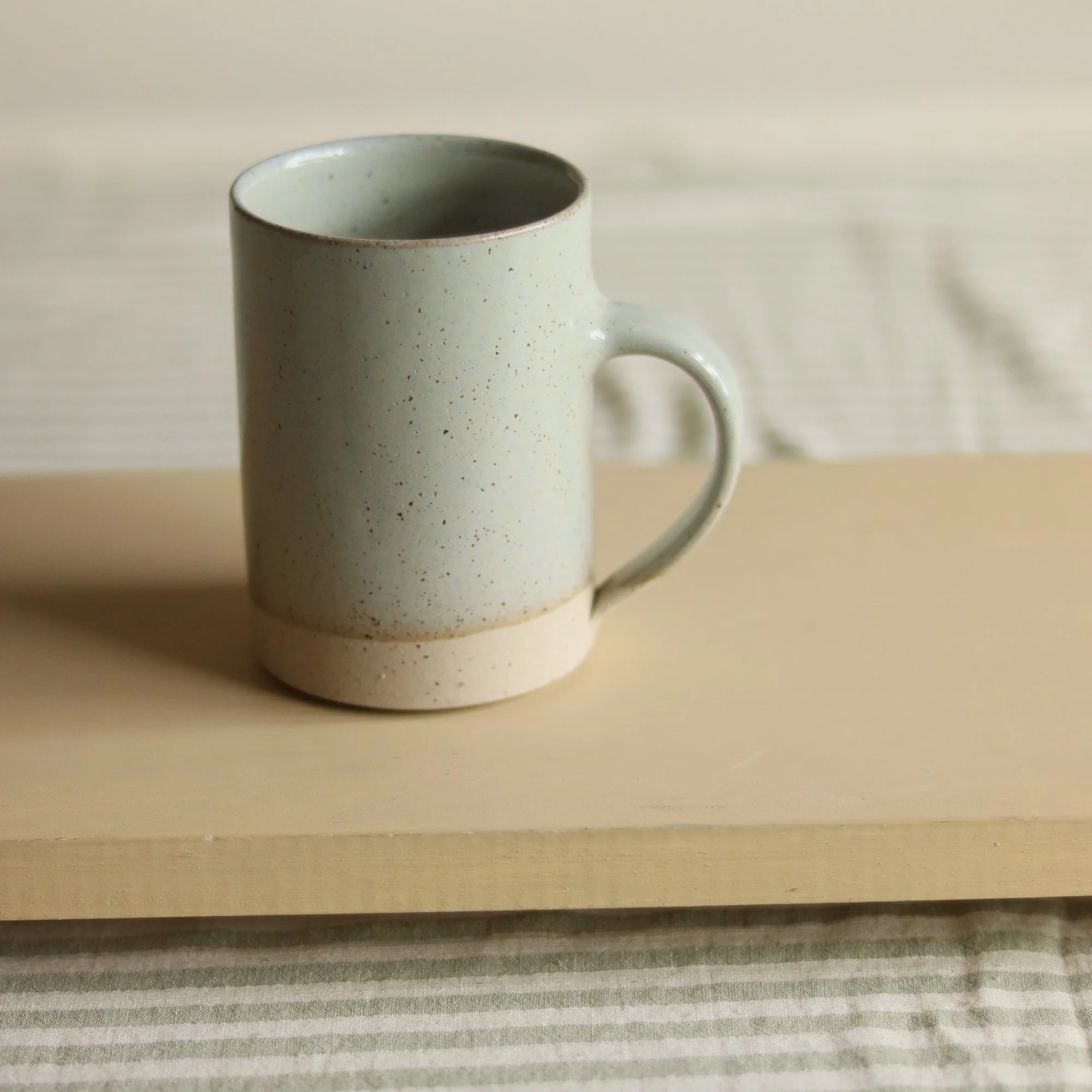 Tall Mug, Flecked Stoneware, Dipped