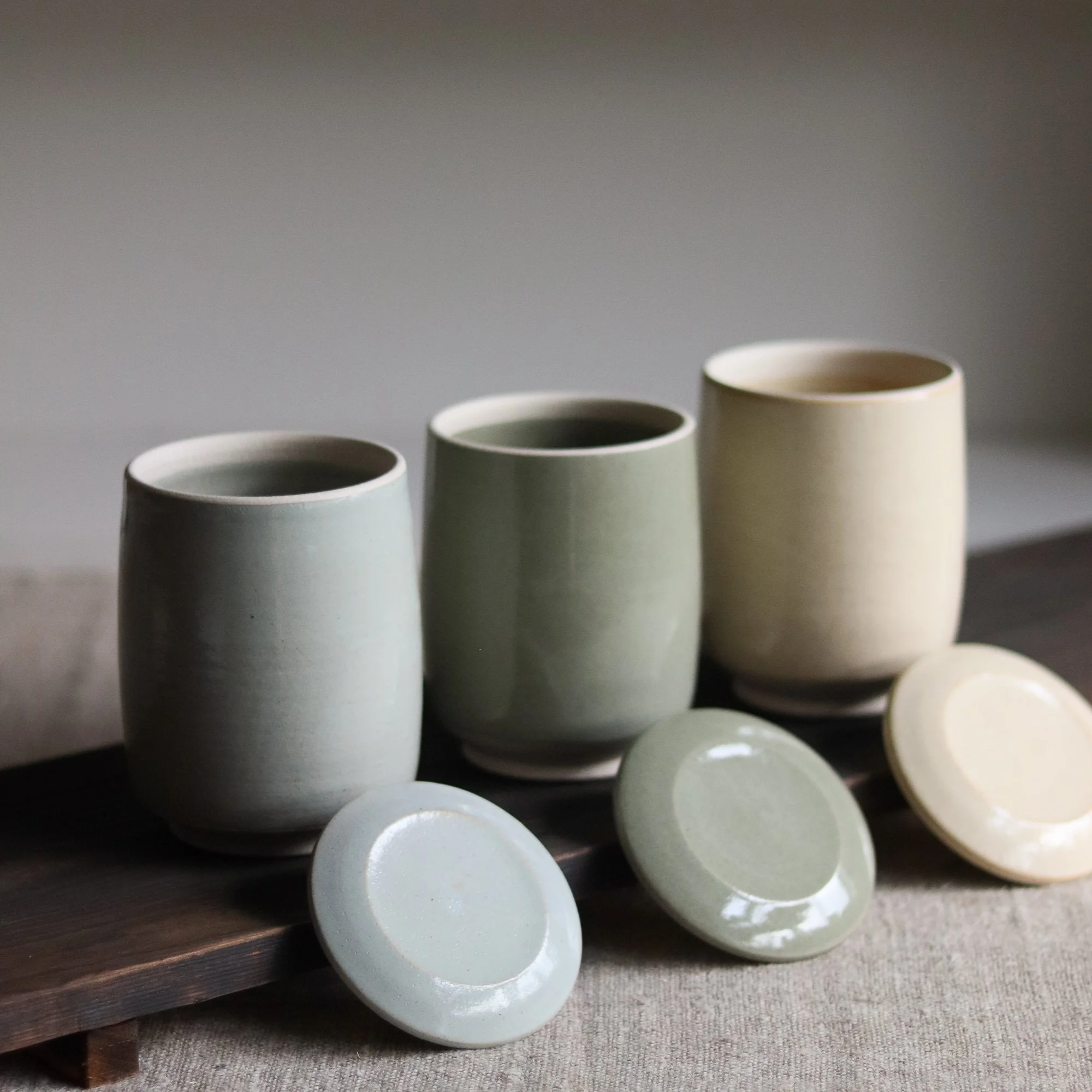 Stoneware storage sourdough jars handmade in Yorkshire by Pottery West