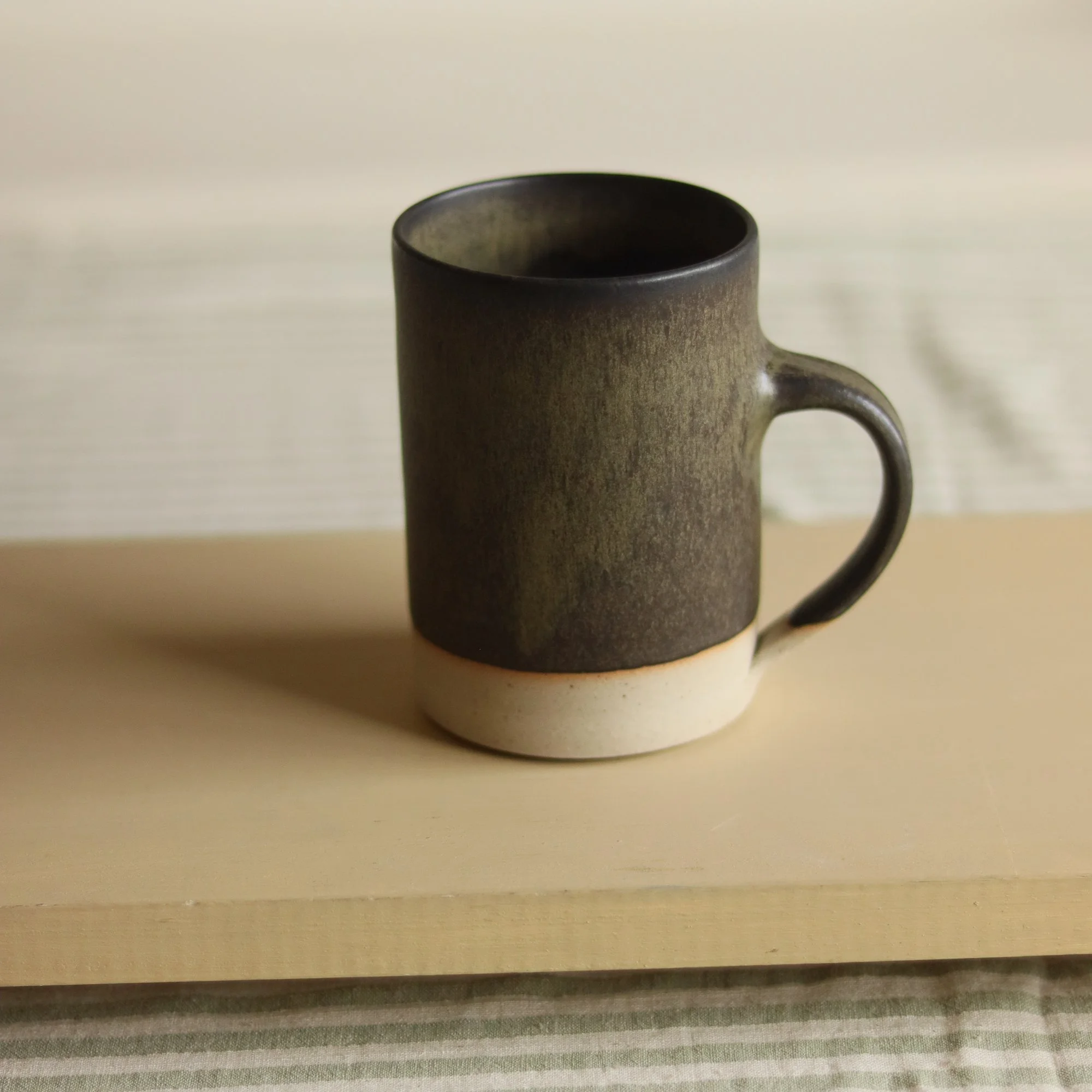 Tall Mug, Flecked Stoneware, Dipped