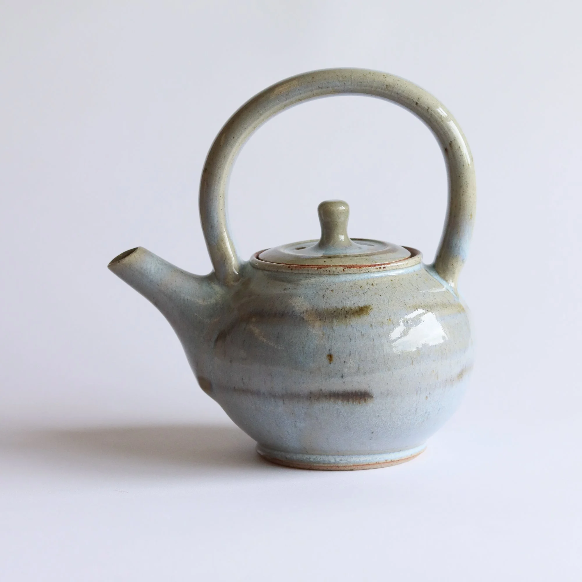 Rounded Teapot in Pale Blue Chun