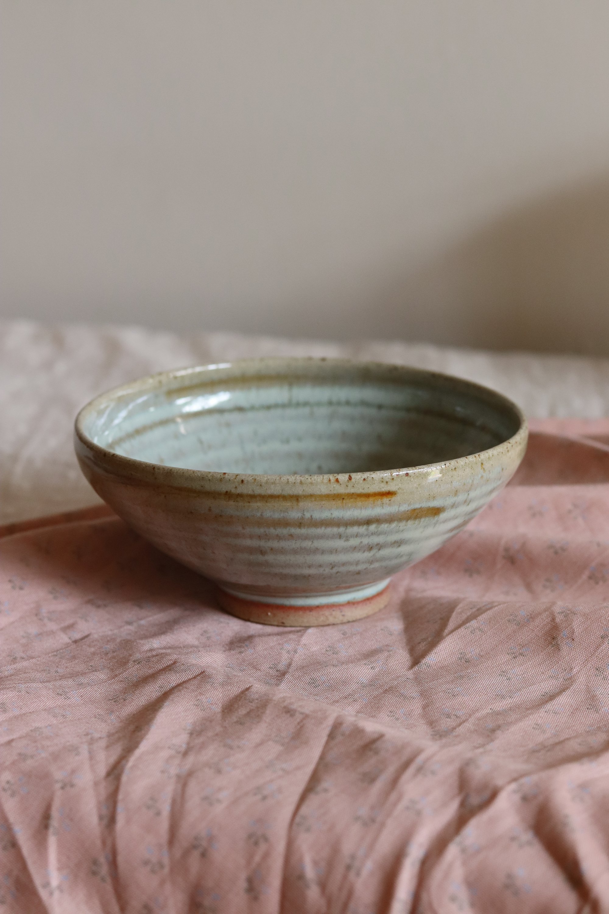 Small Bowl in Pale Blue Chun, Flecked Stoneware