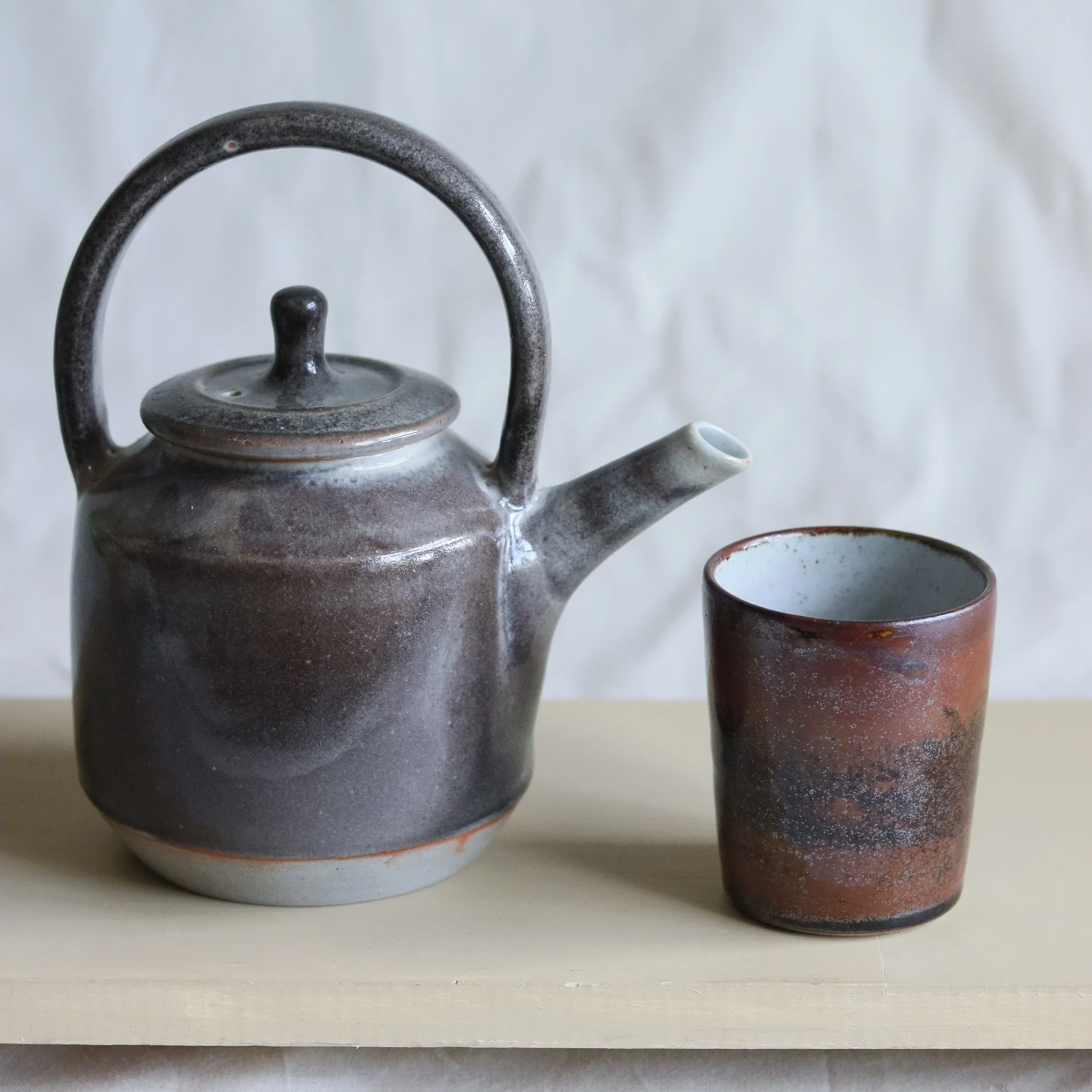 Teapot and beaker by Catherine and Matt West