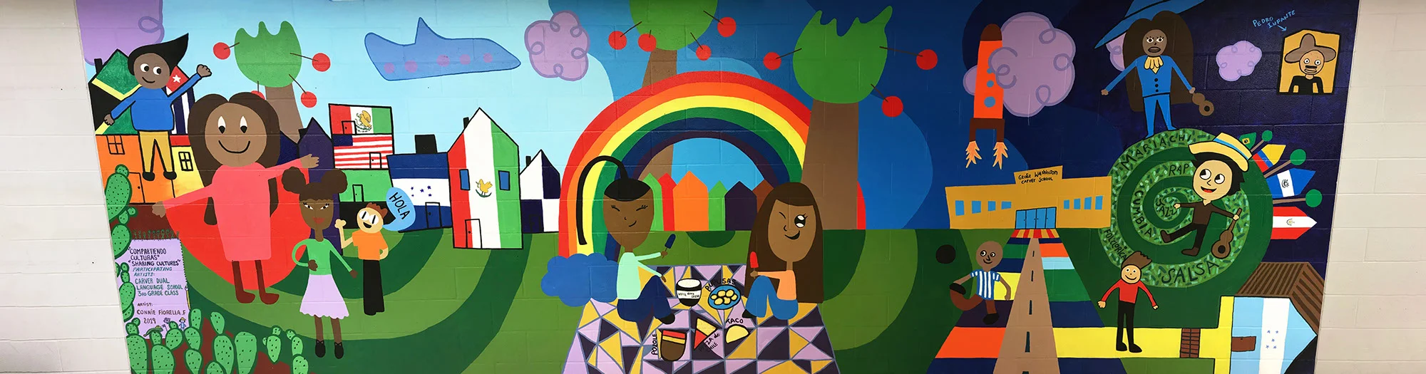 Completed mural located at Carver Dual Language School, KC MO