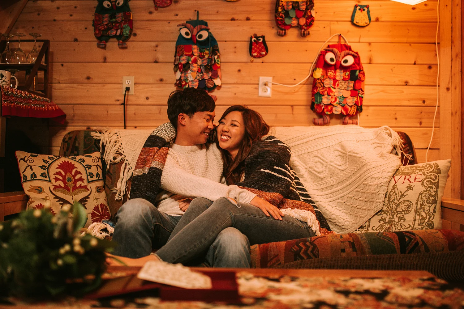 winter engagement photo at mountain high