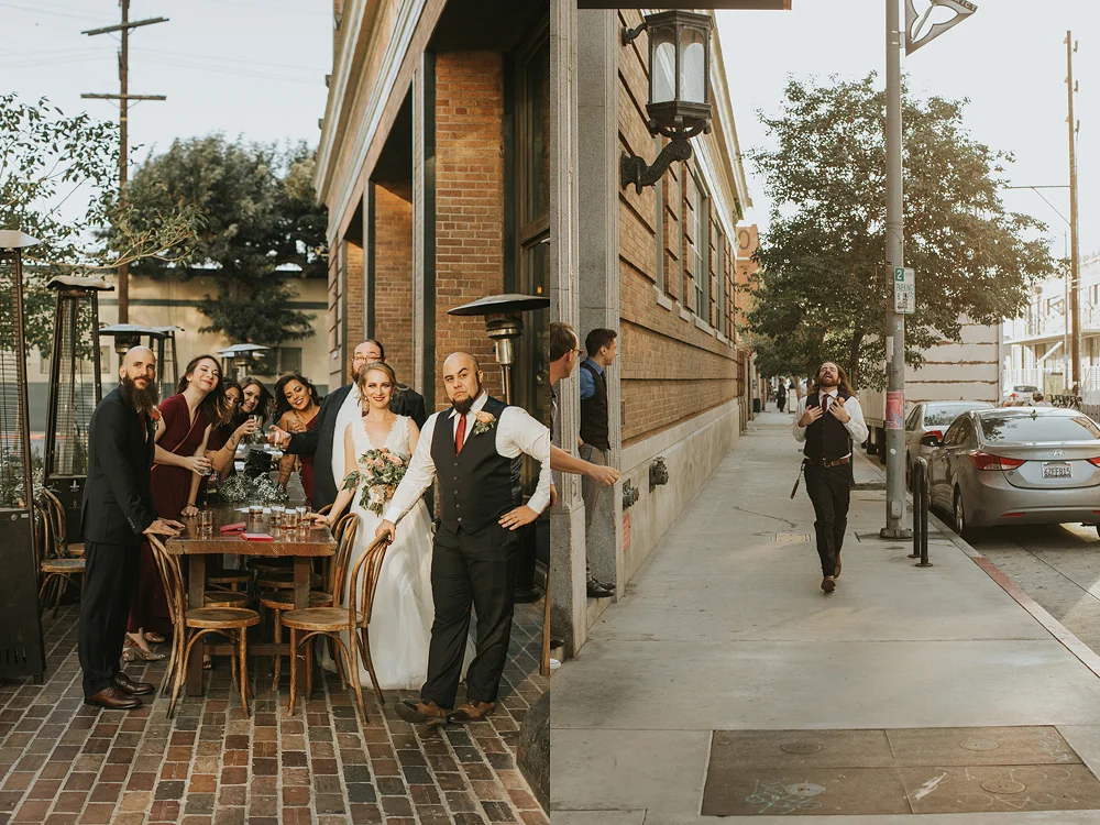 The Daily Dose cafe in Downtown Los Angeles Wedding Photo