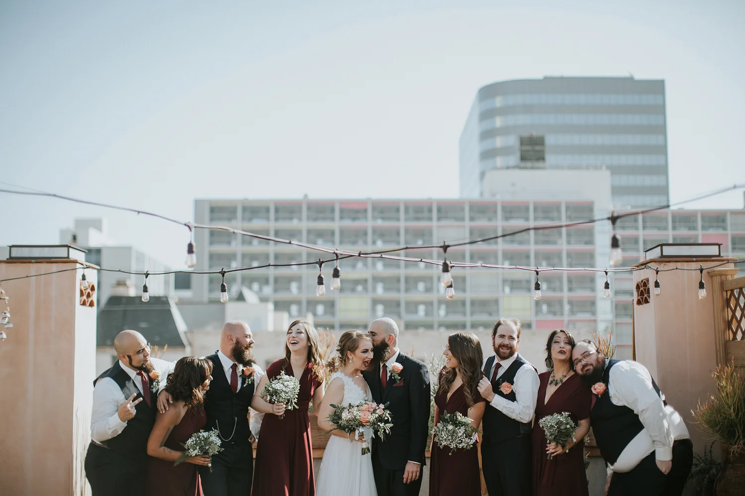 The Daily Dose cafe in Downtown Los Angeles Wedding Photo