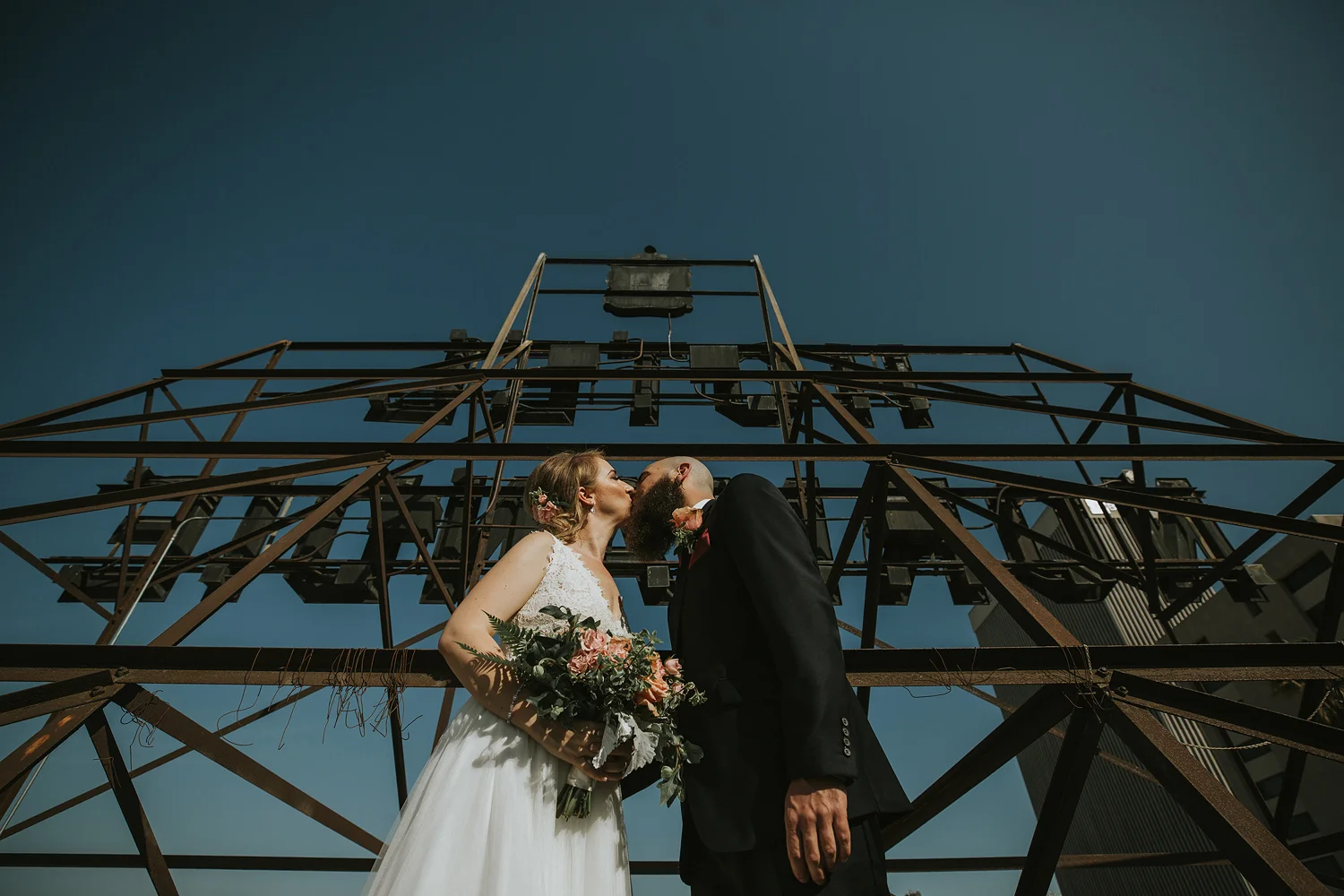 The Daily Dose cafe in Downtown Los Angeles Wedding Photo