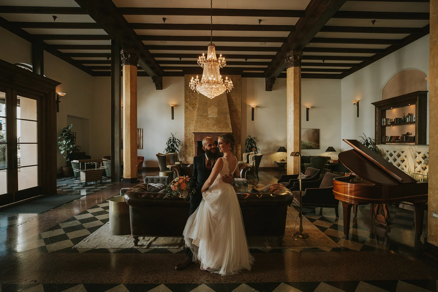 The Daily Dose cafe in Downtown Los Angeles Wedding Photo