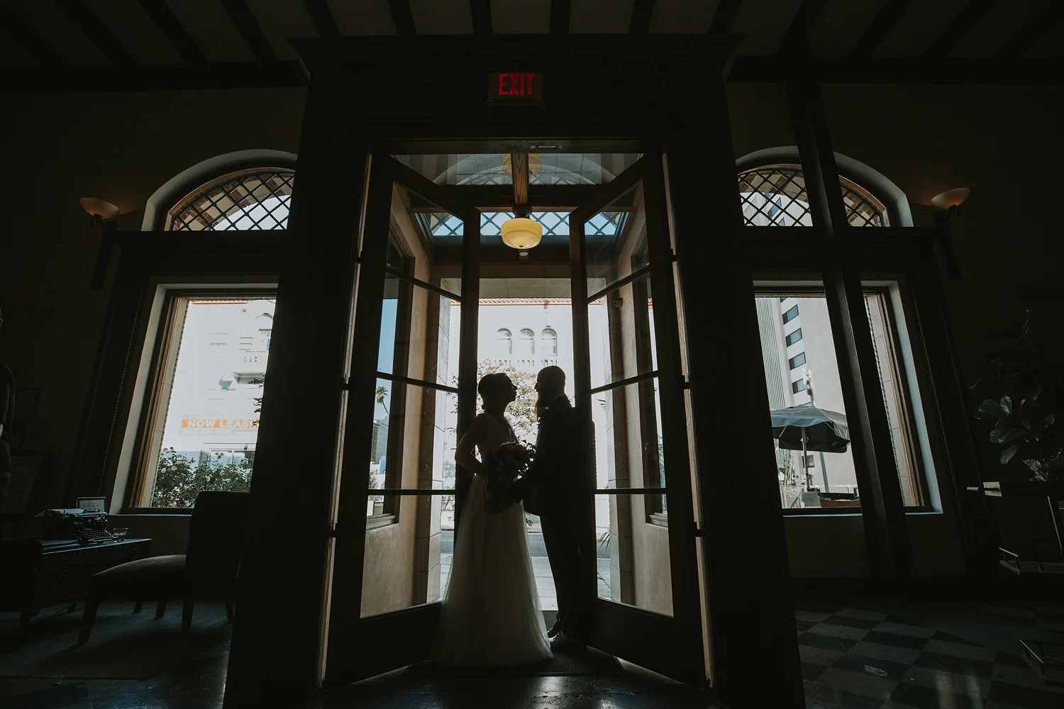 The Daily Dose cafe in Downtown Los Angeles Wedding Photo