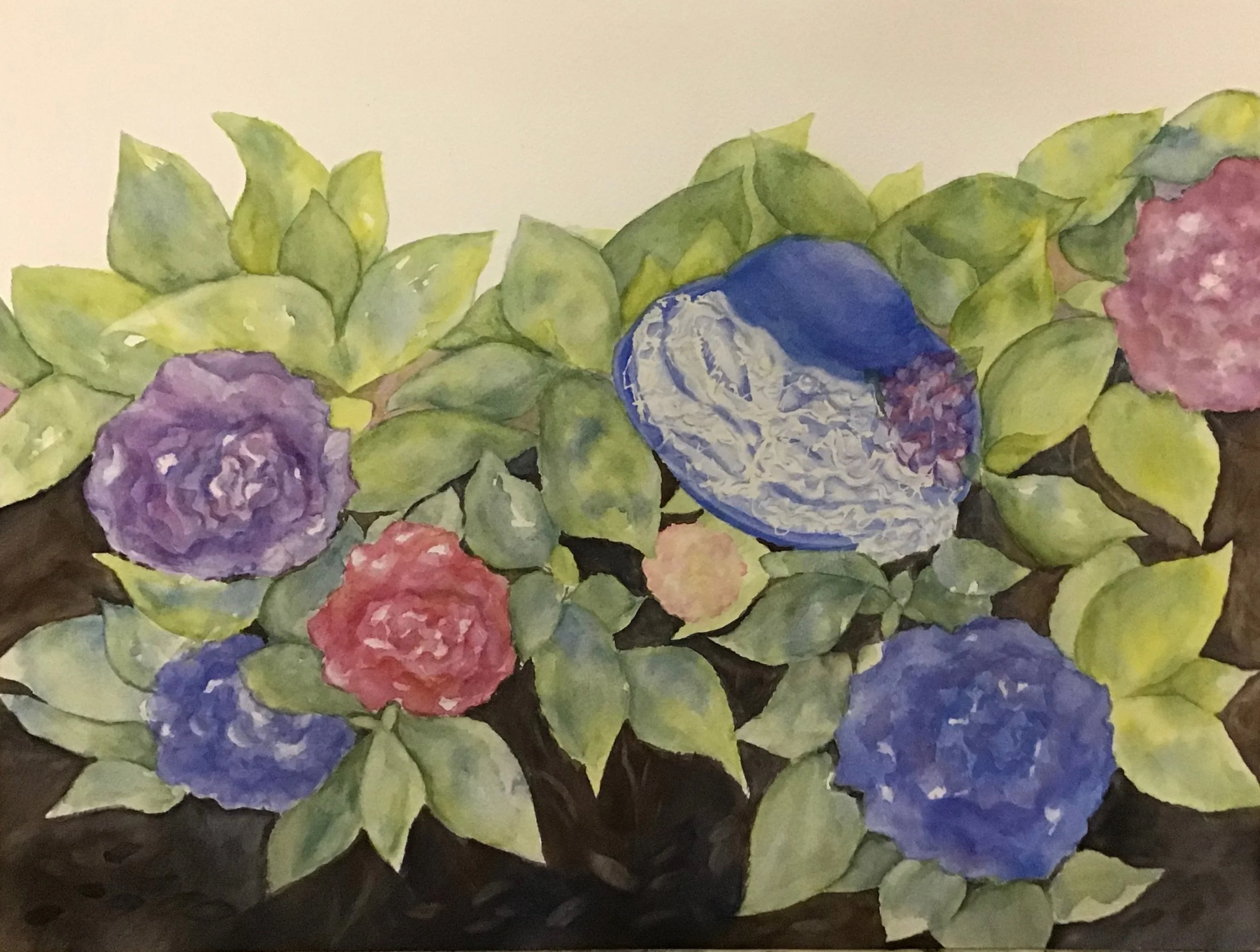 Adding he darks helped to highlight the leaves and the flowers as a lot was in the mid value range
