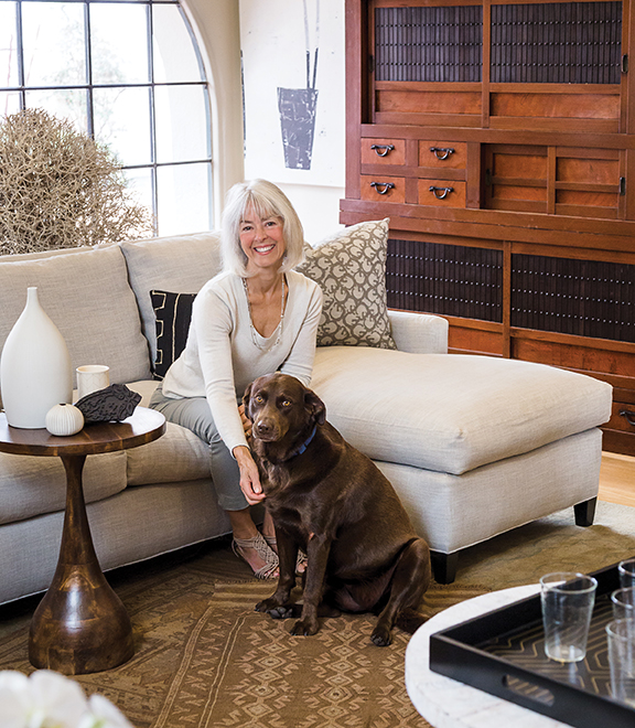 Visit Genny, Tom (not pictured) and their loyal "assistant", Chili, in their downtown Santa Barbara showroom.