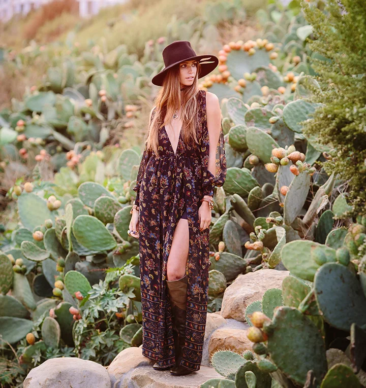 by GINA BORGIA and KRIS JANNEY photography BRIAN LEAHY model KRISTEN KIEHNLE hair WALTER CLAUDIOmakeup AMBER ESPARZA WALTER CLAUDIO SALON Dress, CHASEN. Hat and choker, ALLORA BY LAURA. Boots, BLANKA. Bracelets, ANTOINETTE. Necklace, WAXING POETIC. Rings, ARA COLLECTION.
