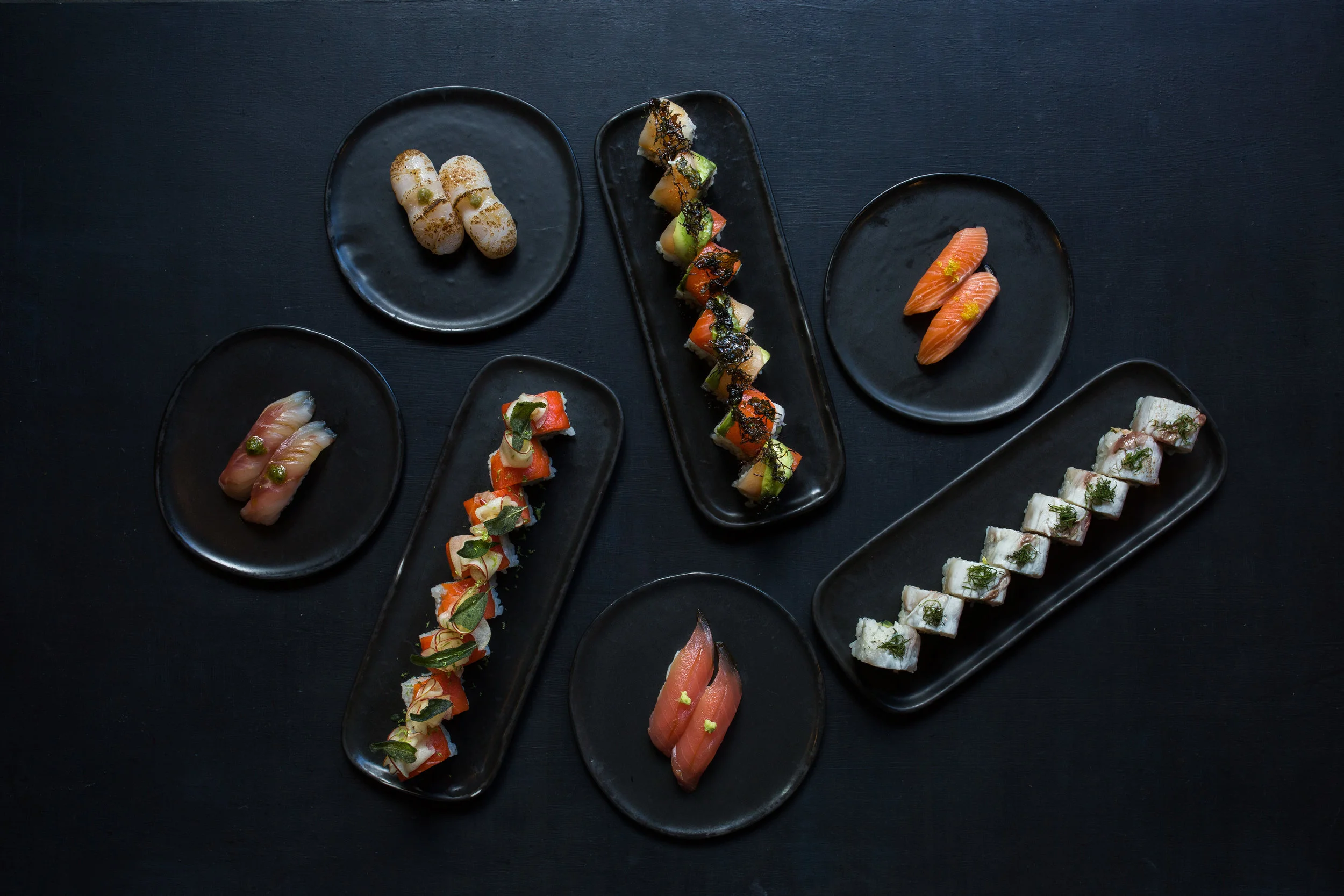Rectangle Trays and Ripple Side Plates, Bamboo Sushi- Seattle
