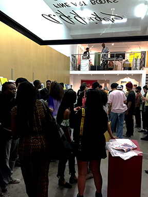 UPSTAIRS RECEPTION FOR MATTHEW JACKSON'S SKATE FILM, DOWNSTAIRS, THE SCREENING LOOPED ON THE 1/2 HR WITH SEATING FOR 30.