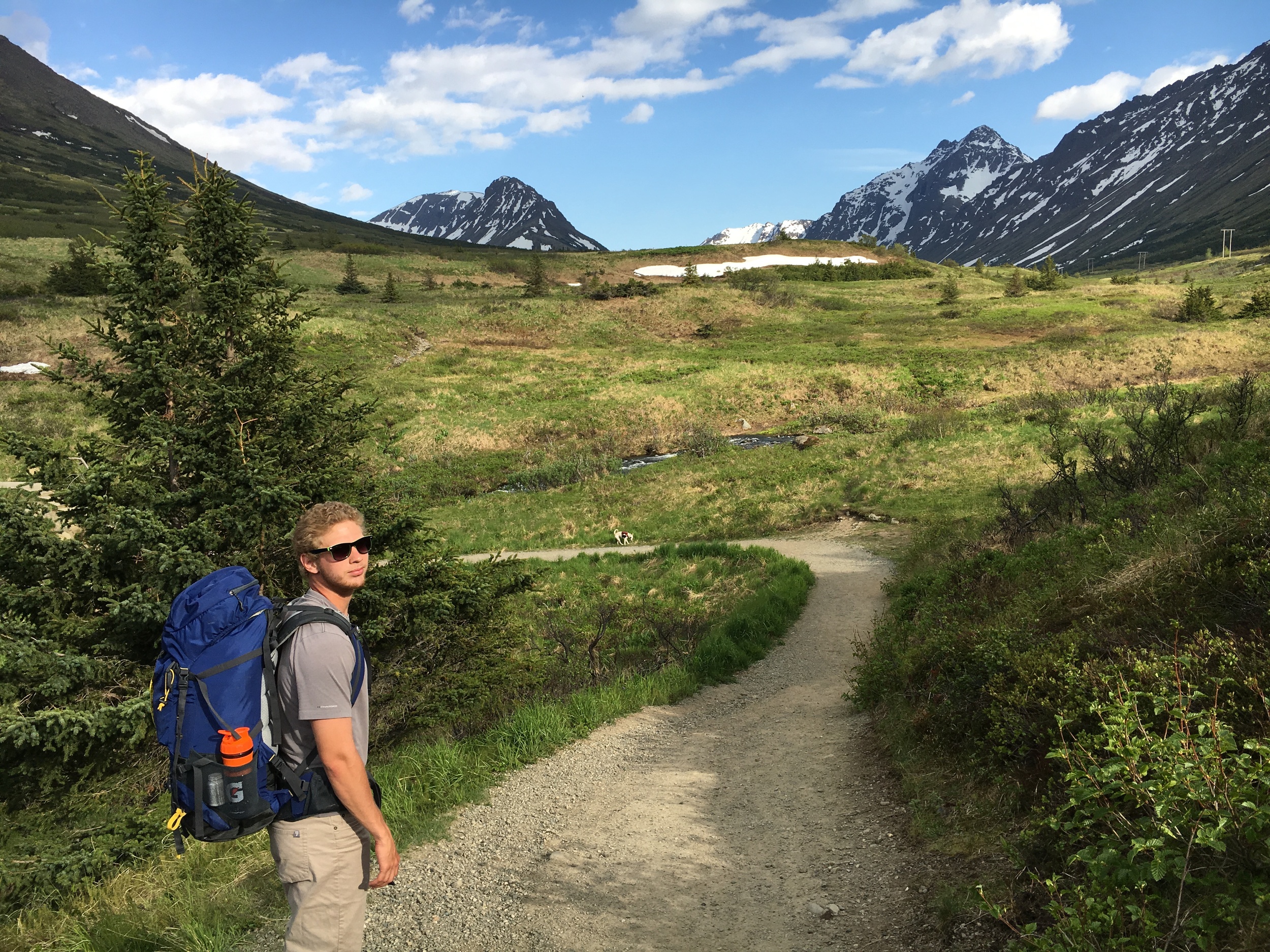 Stoked for his first hike!