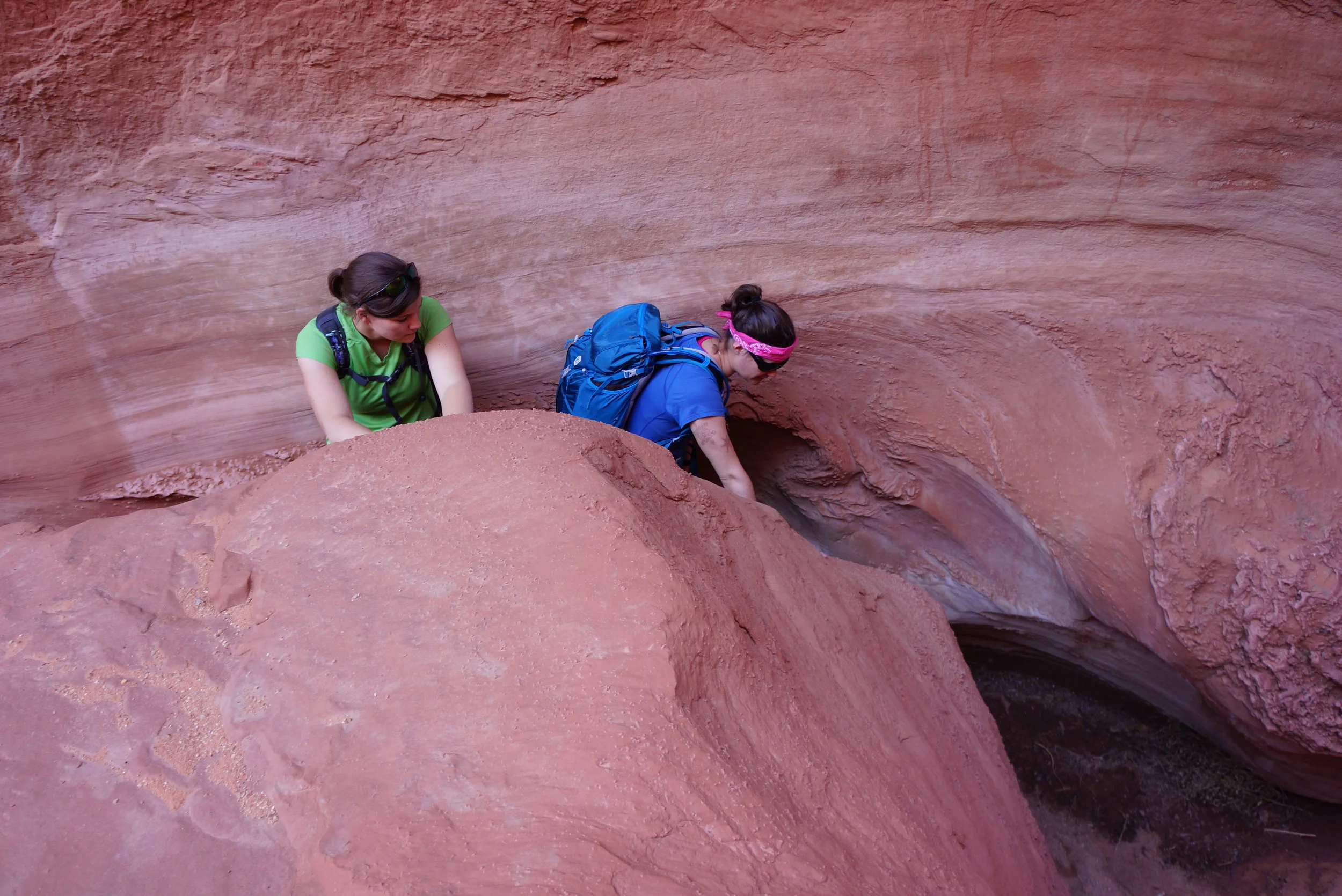 A shallow portion of SPOOKY slot canyon