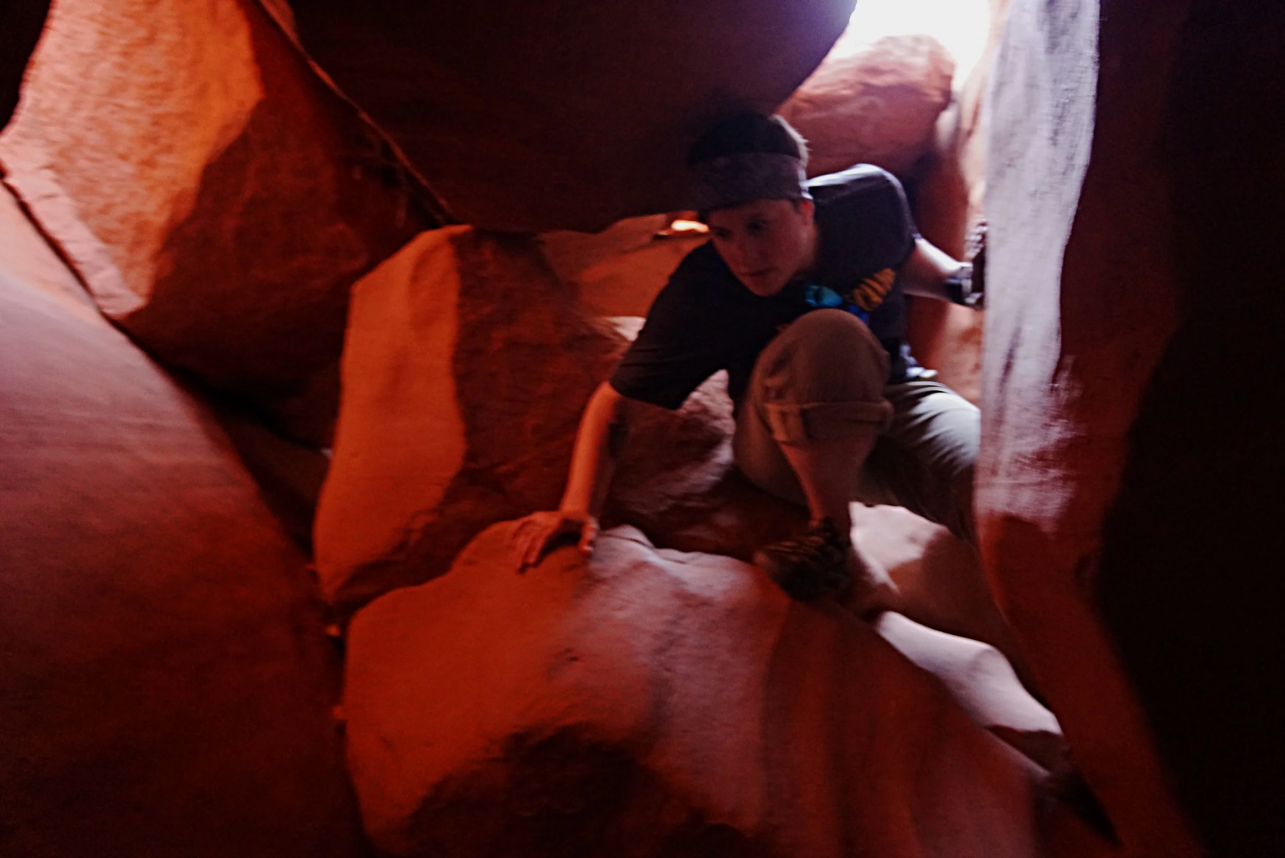 NAVIGATING THE BOULDER PILE UP IN SPOOKY CANYON