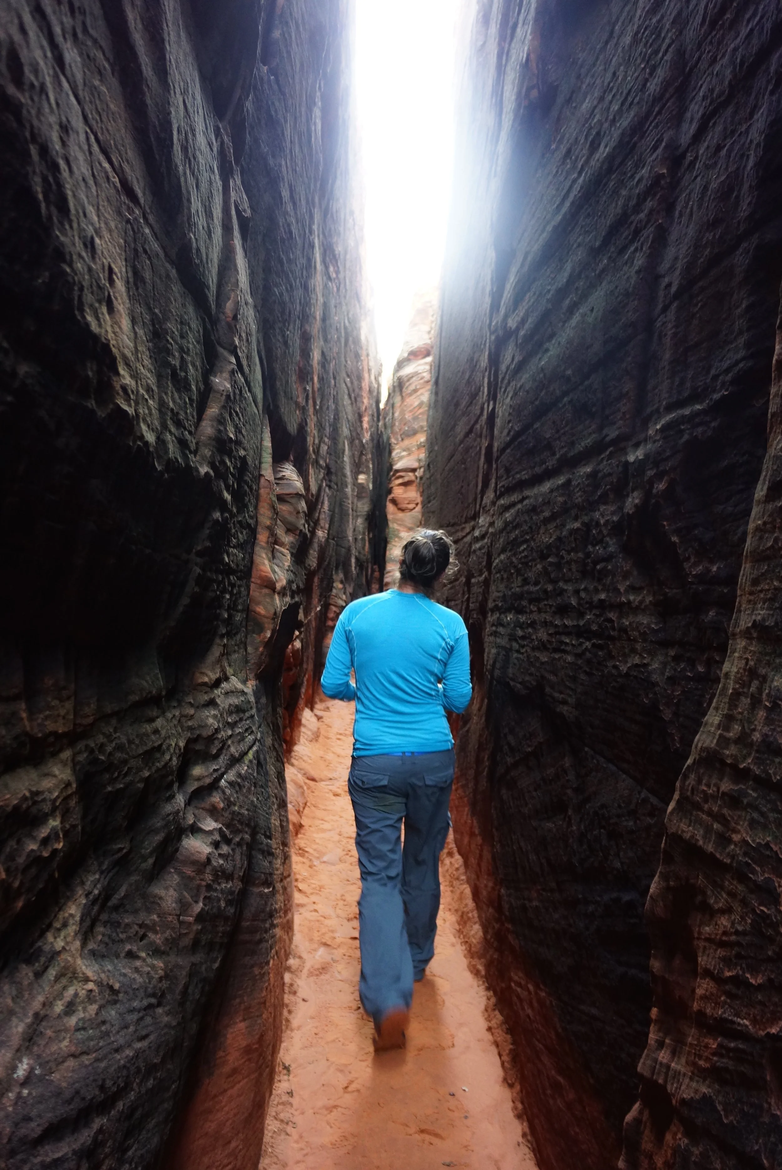 One of the slot canyons with petroglyphs