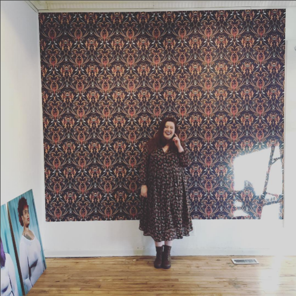 Olivia Doyle at the FemFest Gallery Exhibition at Groovy Dog Gallery. Image from Olivia's Instagram. 