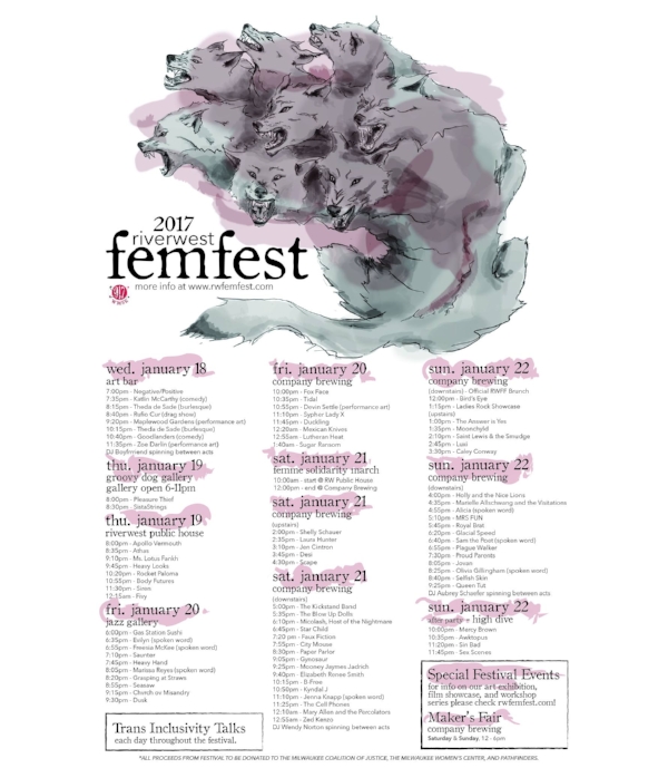 FemFest poster by Nellie Vance. Image from the Riverwest FemFest facebook page. 