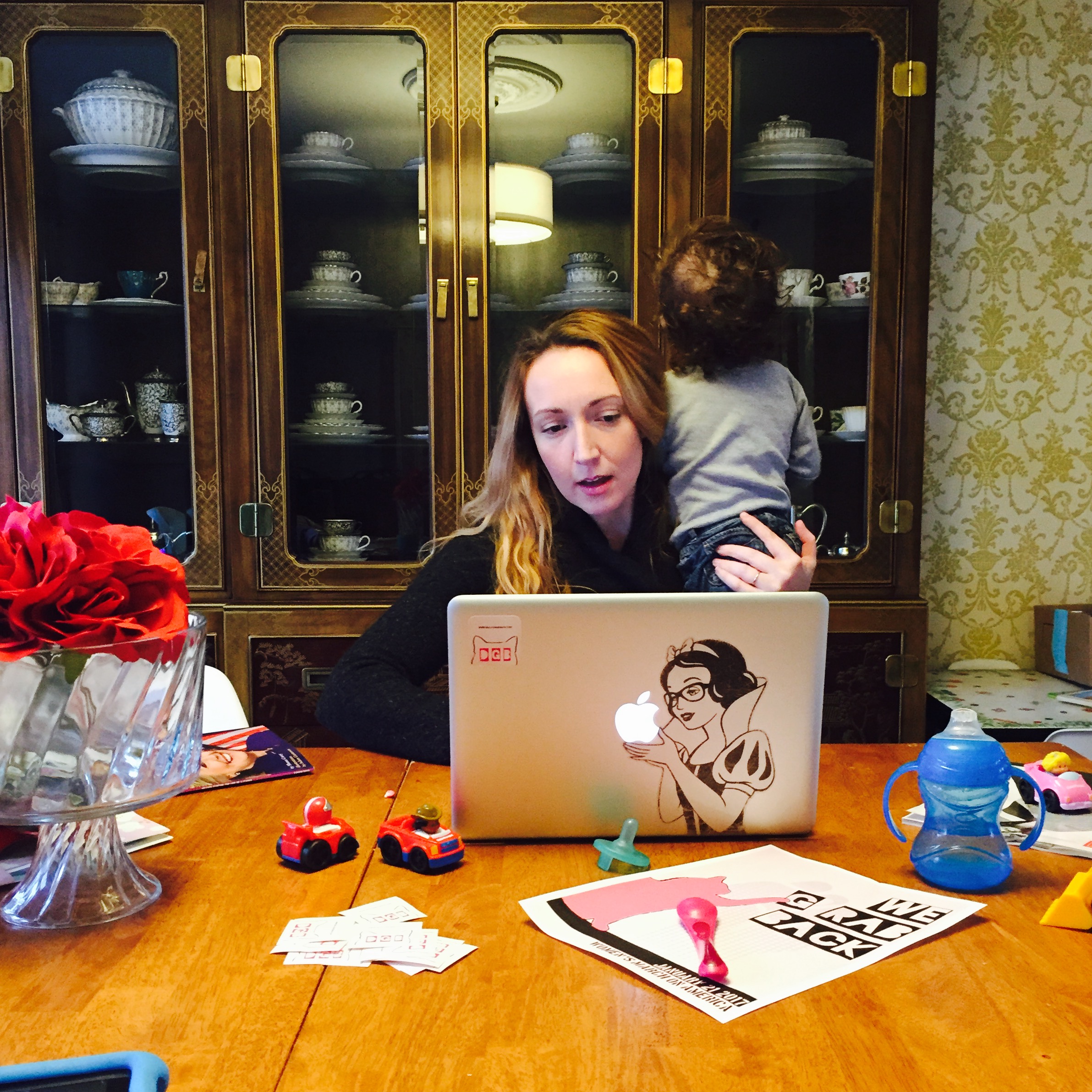 Harmony working on DGB in her Boston home. 