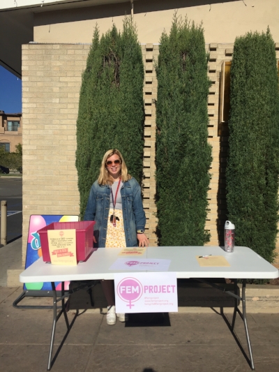 Grace at a menstrual supply drive