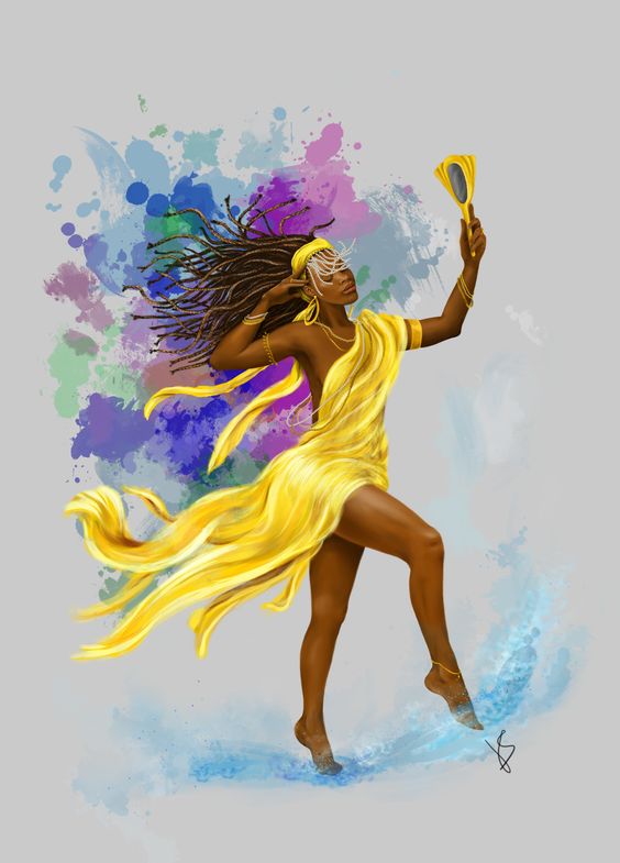 Image selected by Joycelyn Ghansah, Artwork: Orixá - Oxum by Júlia Saccardo via Pinterest