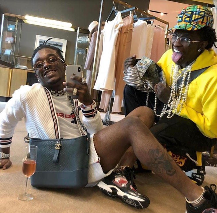 Artist @liluzivert on Instagram (left) with Young Thug (right)