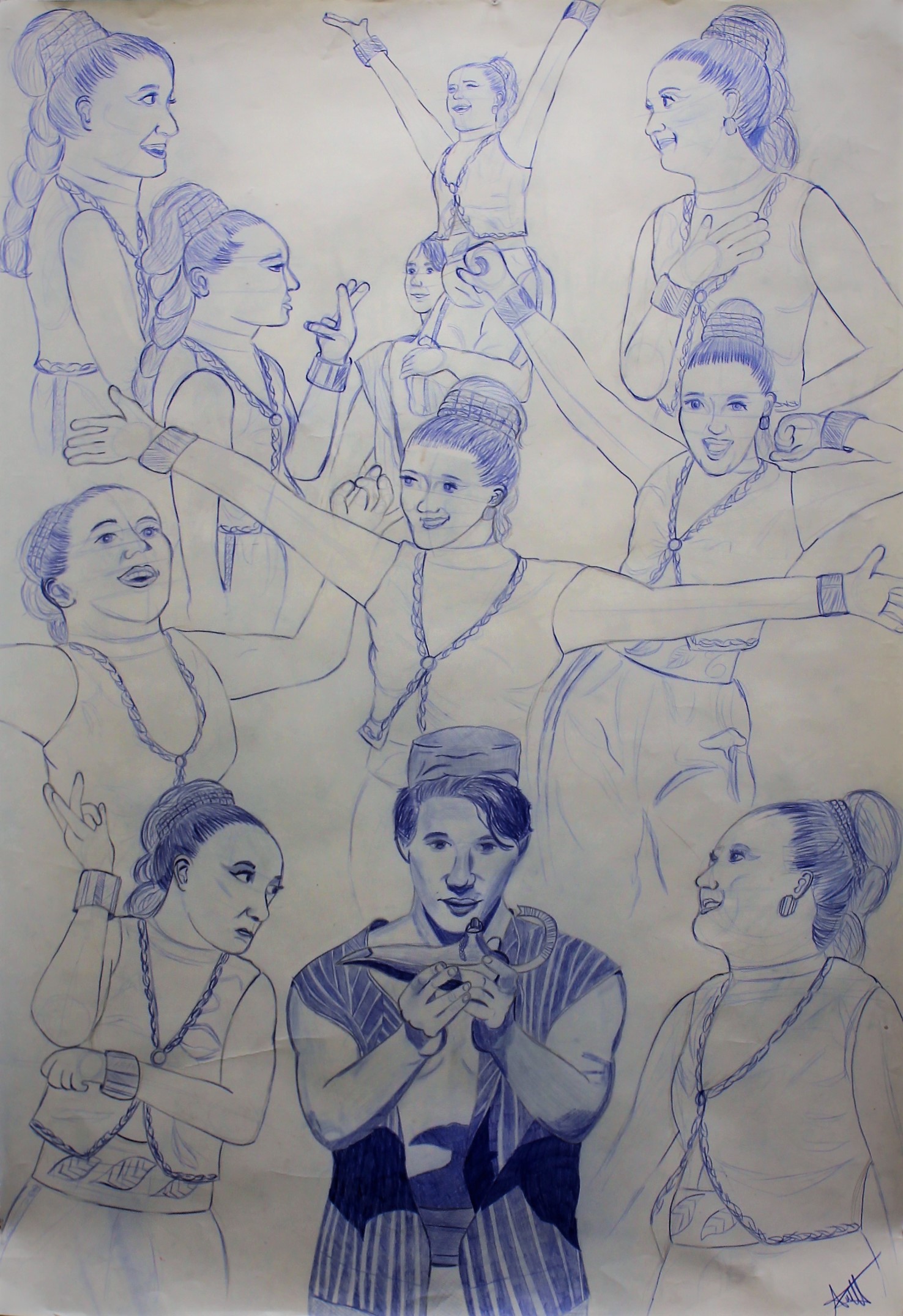   Friend Like Me   Blue Drawing Pencil on Drawing Paper  December 2016 