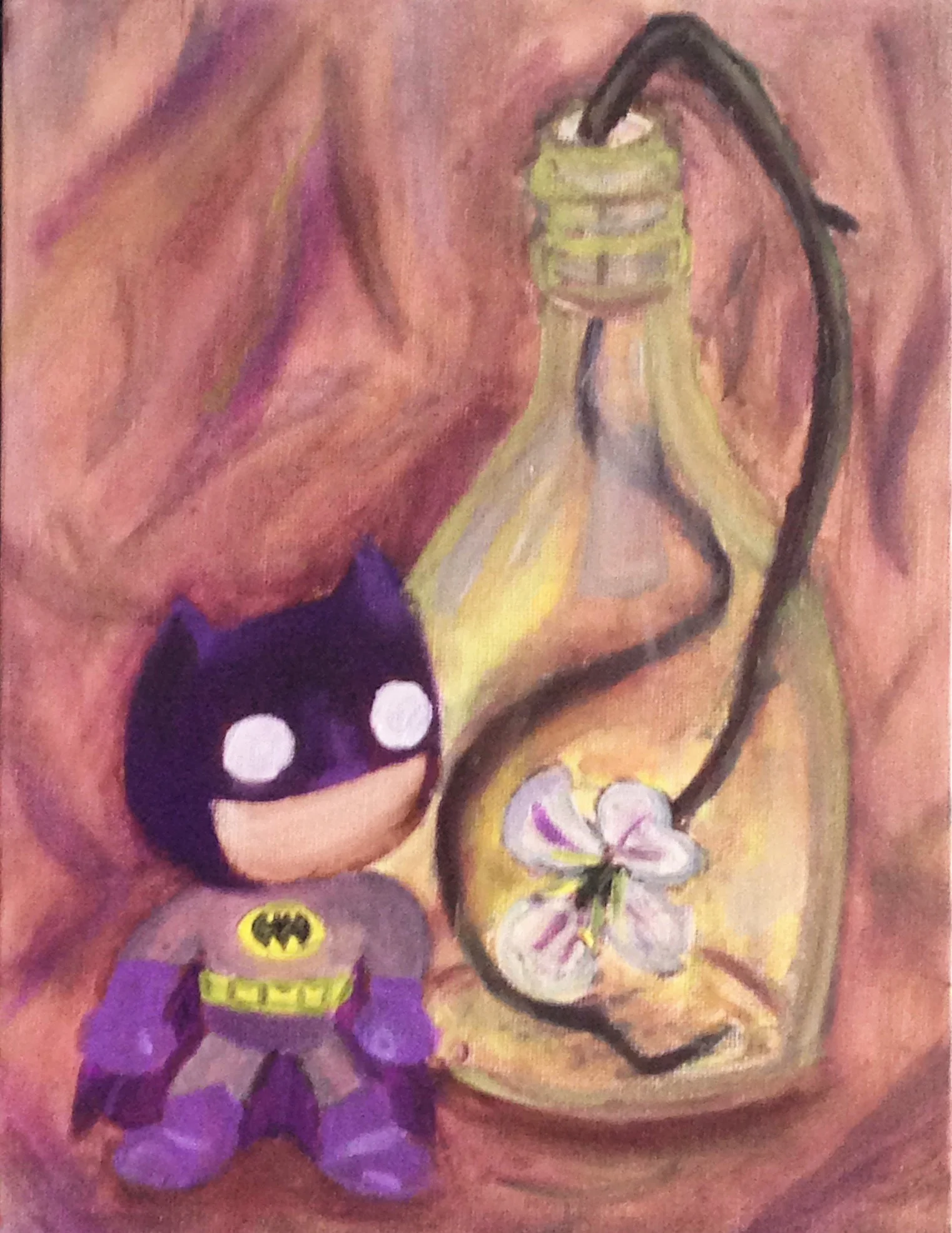   Little Bats Finds a Flower   Oil Painting  August 2015 
