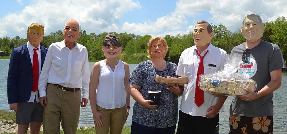 Environmental Dynamics International won the coveted People's Choice Award for raising the most money with its very popular "Ship of Fools" political themed boat.