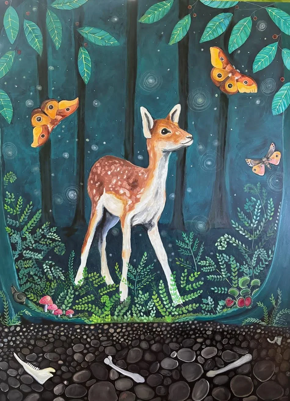 Fawn Acrylic and Oil on Wood 3 x 4 Feet $850 Located in Geyservile, CA.