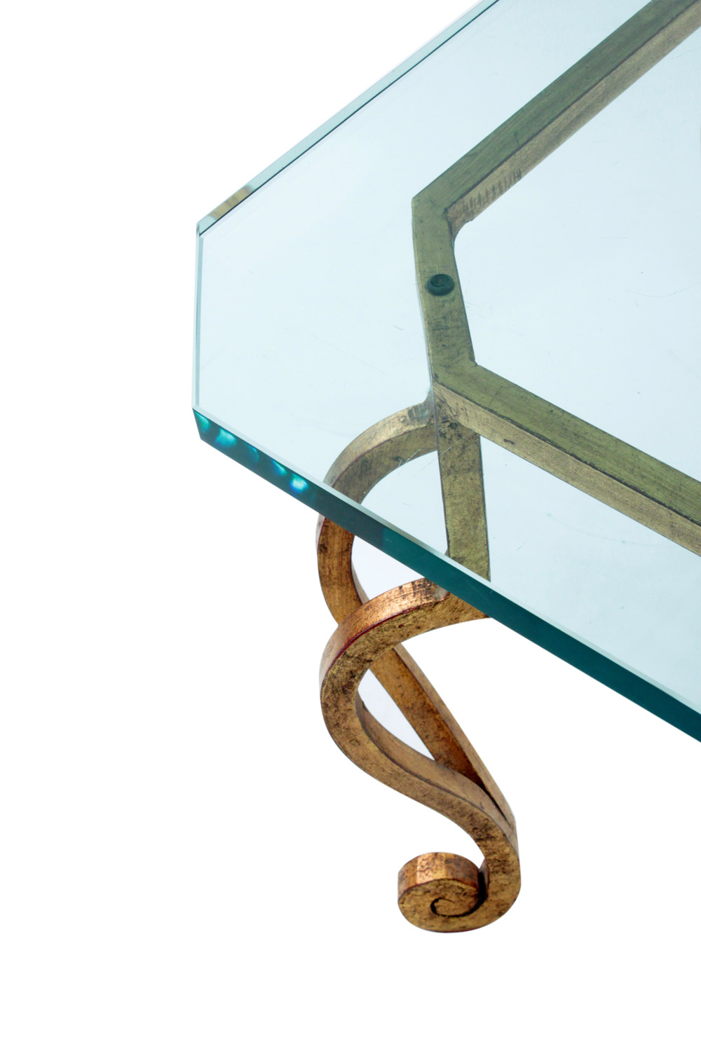 Gilded Bronze Coffee Table With Thick Gl Top 1950s Gilded Bronze Coffee Table With Thick Gl Top 1950s