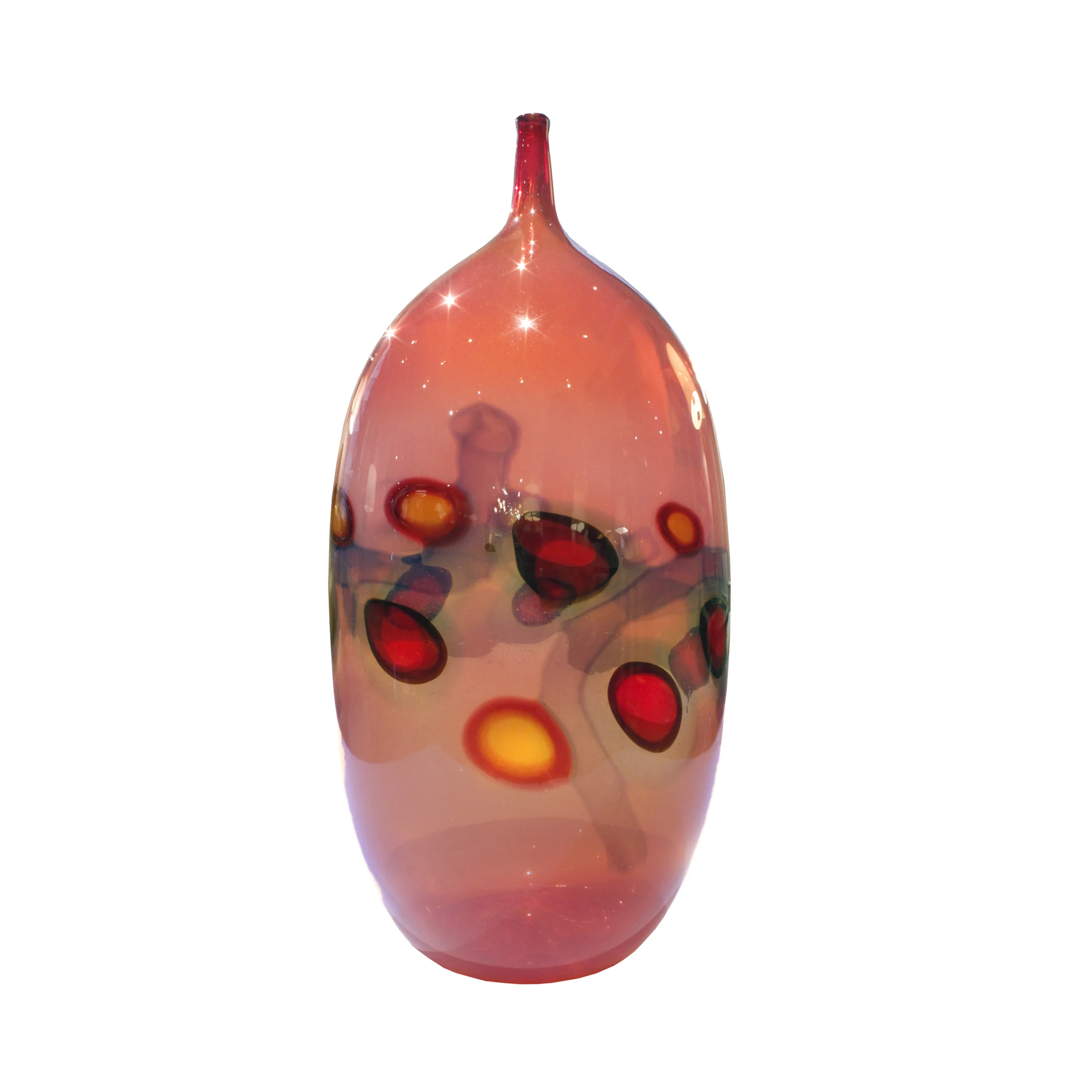Anzolo Fuga Exceptional Hand Blown Glass Vase With Applied