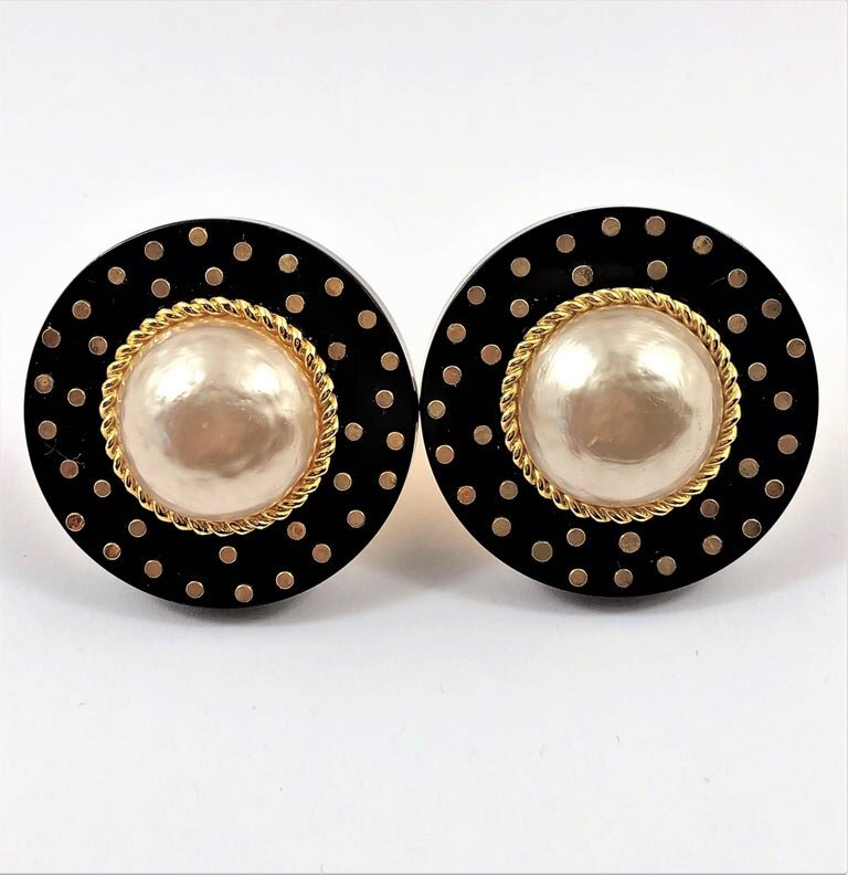 Chanel Jewelry Stud Vintage Earrings, 925 Sterling Silver Real Pearl –  Tracesilver