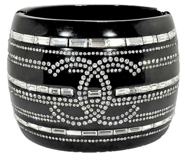 Major Chanel Black Resin Cuff with Rhinestones from the 2009 Cruise  Collection — Benchmark of Palm Beach